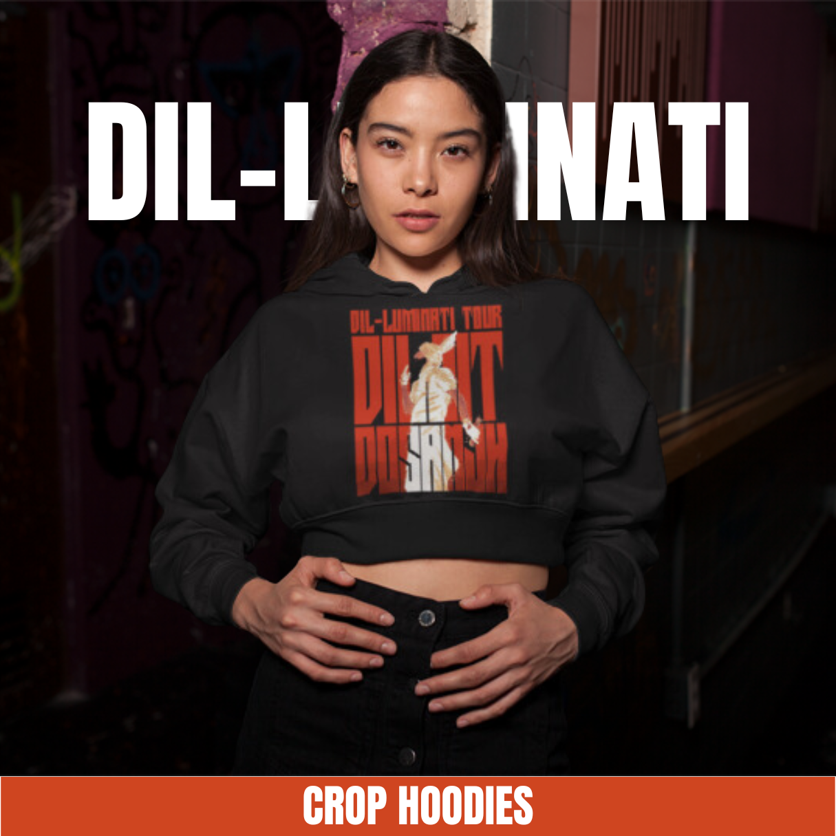 Diljit Dosanjh India Tour 2024 | Crop Hoodie Collection: Bold Punjabi Vibes