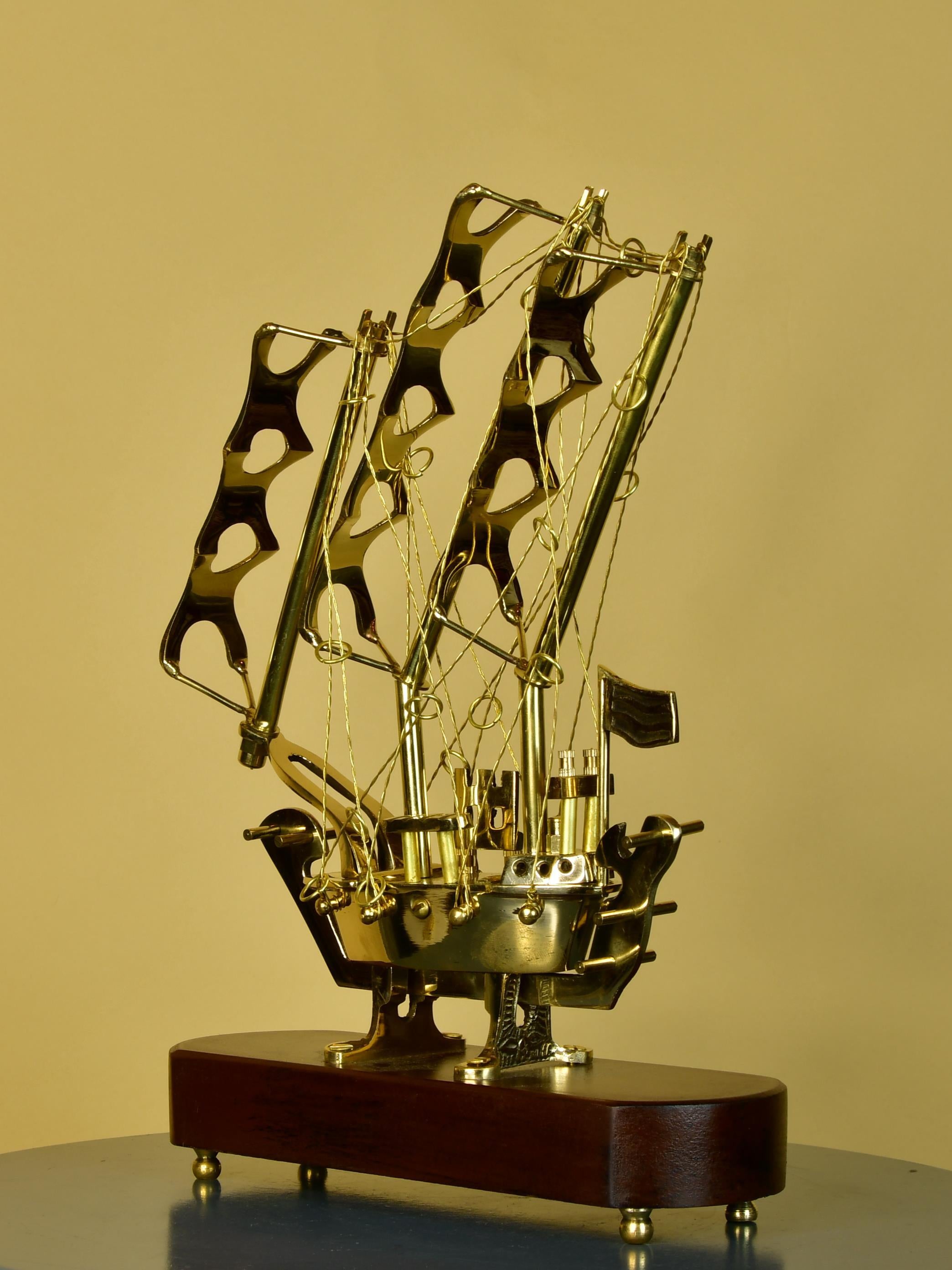 Mayii Brass multi sail Ship