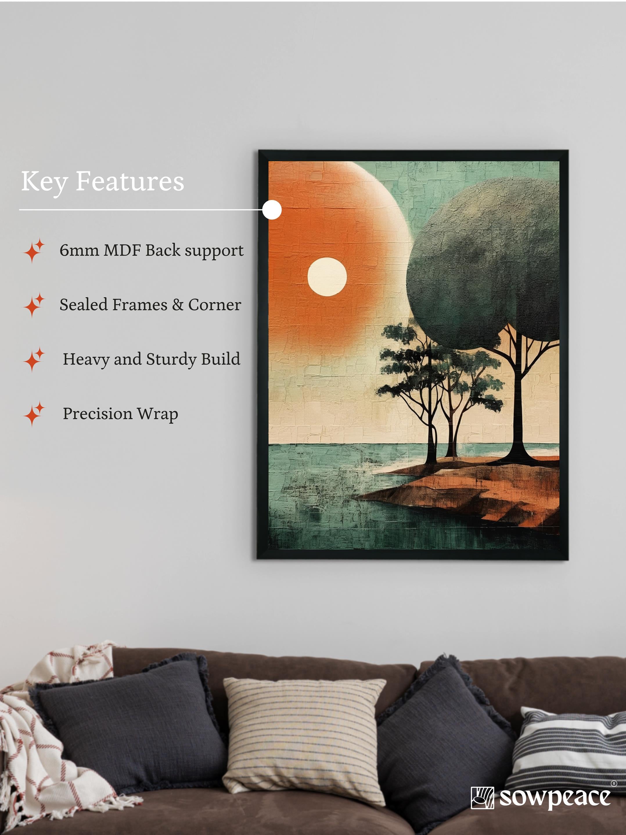 Sunset Harmony: Artisan Canvas Wall Decor, Embracing Nature's Beauty