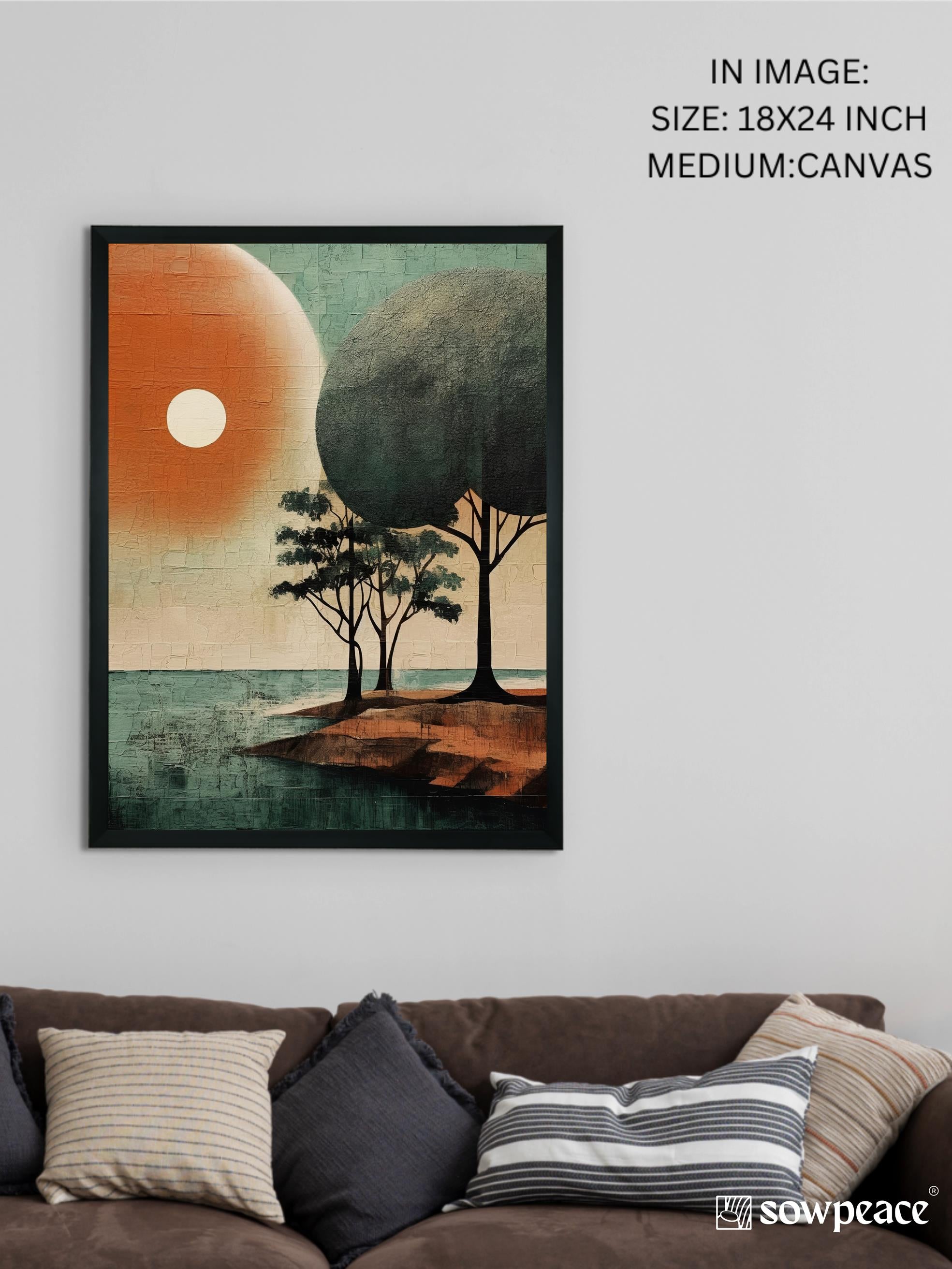 Sunset Harmony: Artisan Canvas Wall Decor, Embracing Nature's Beauty