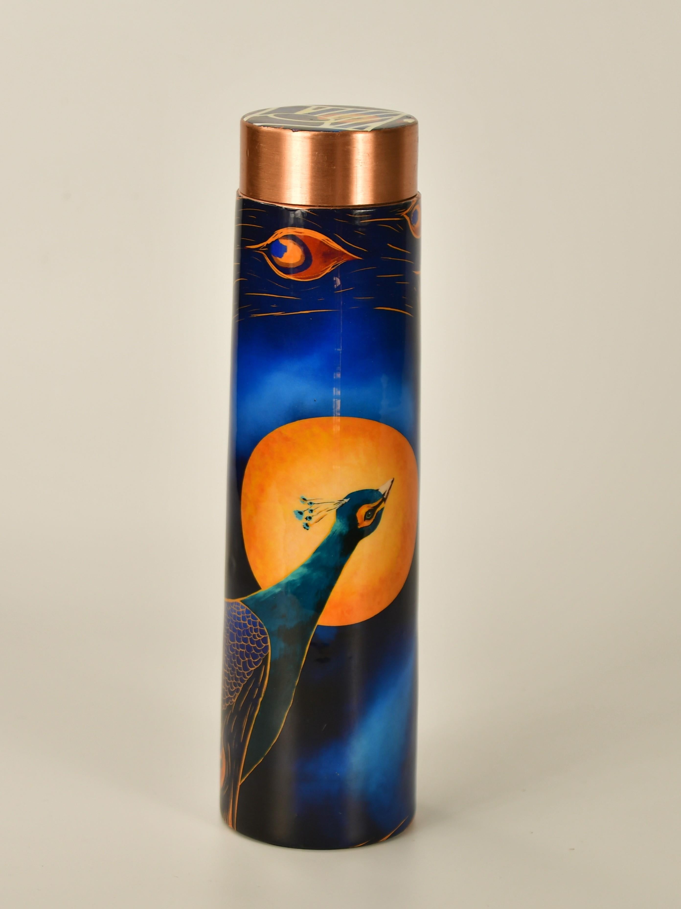 Mayii - Lunar-themed bottle with peacock motif