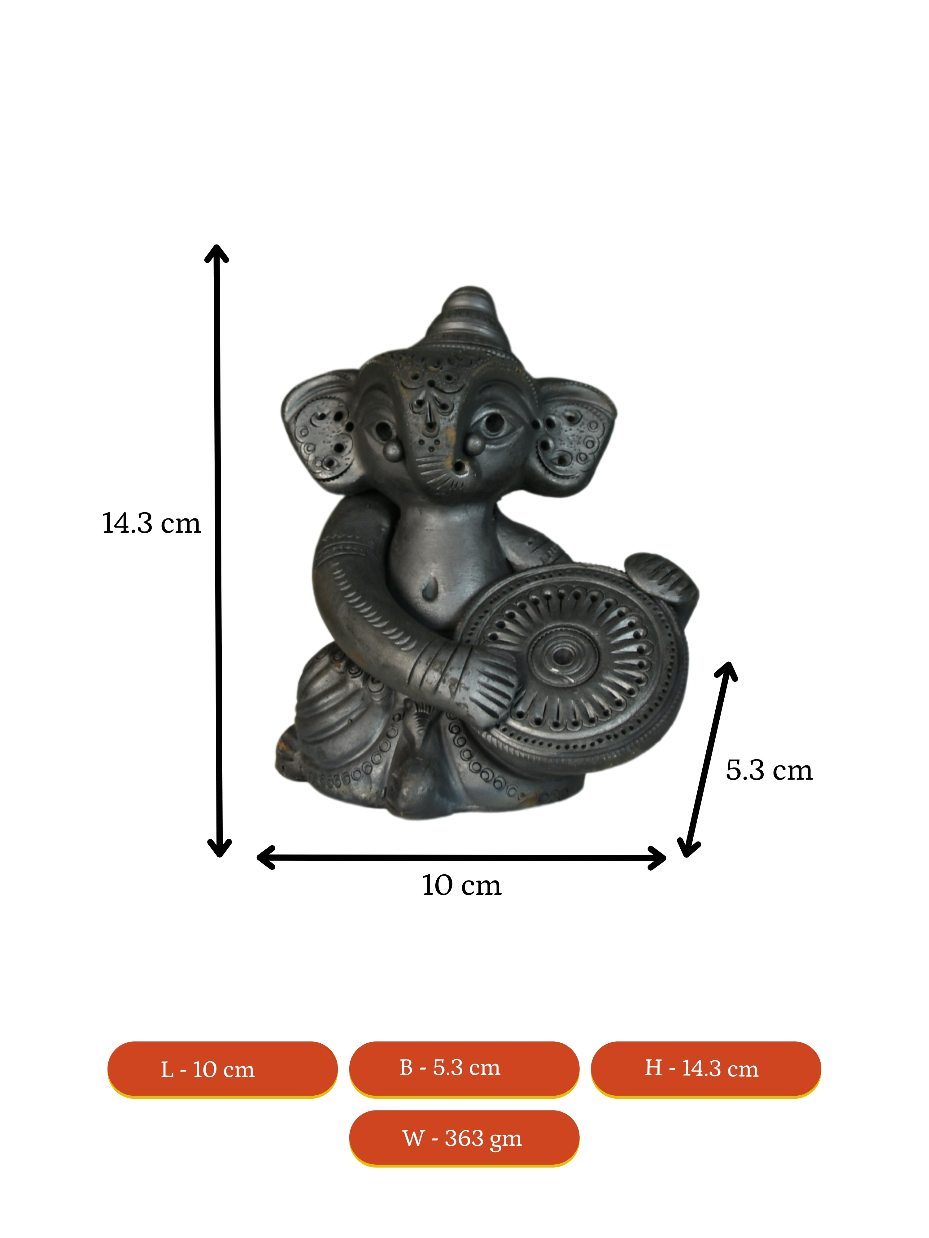 Mayii - Abstract Terracotta Ganesha Dafali