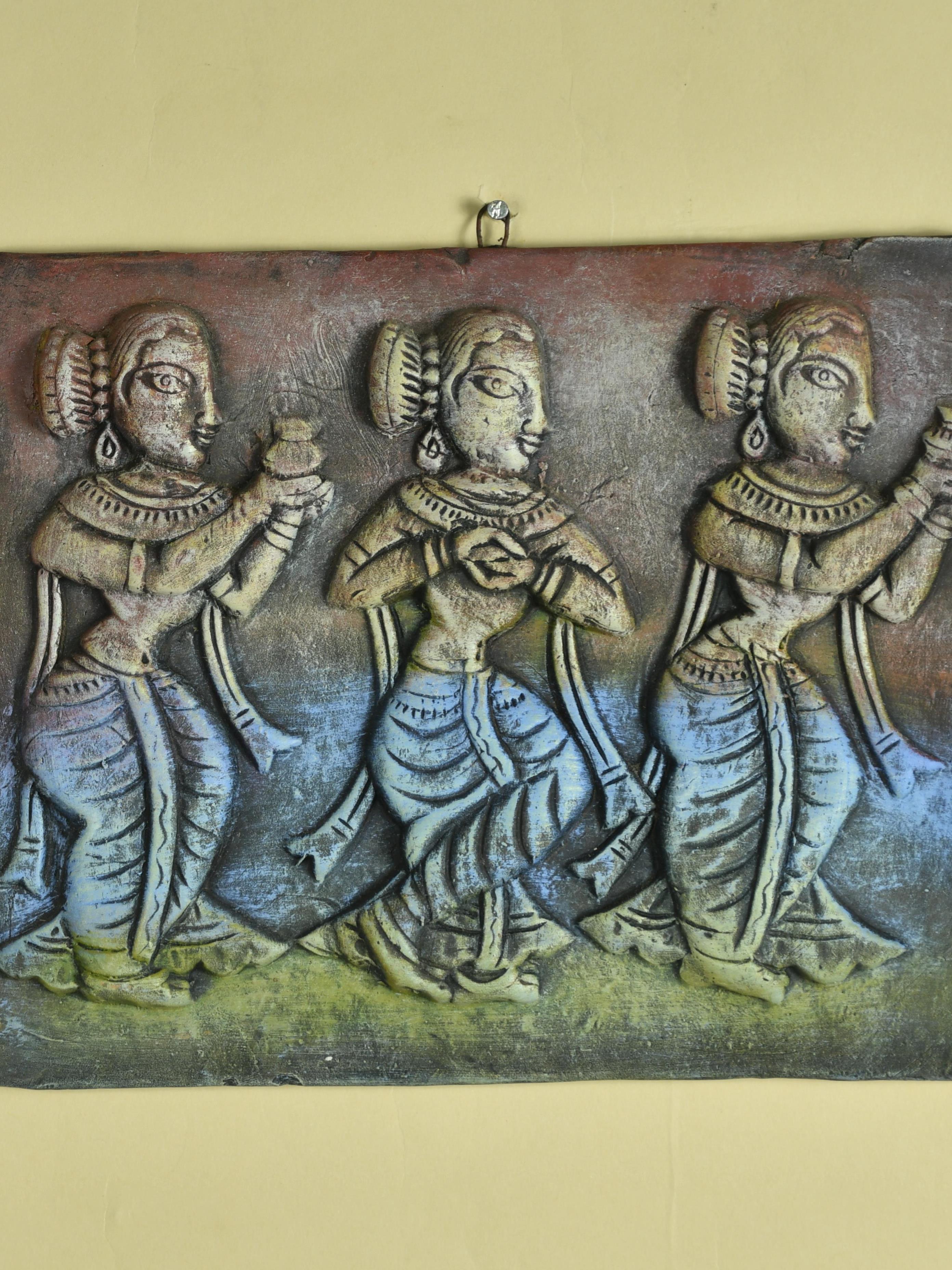 Mayii - Premium Terracotta Abstract Three Women Wall Art