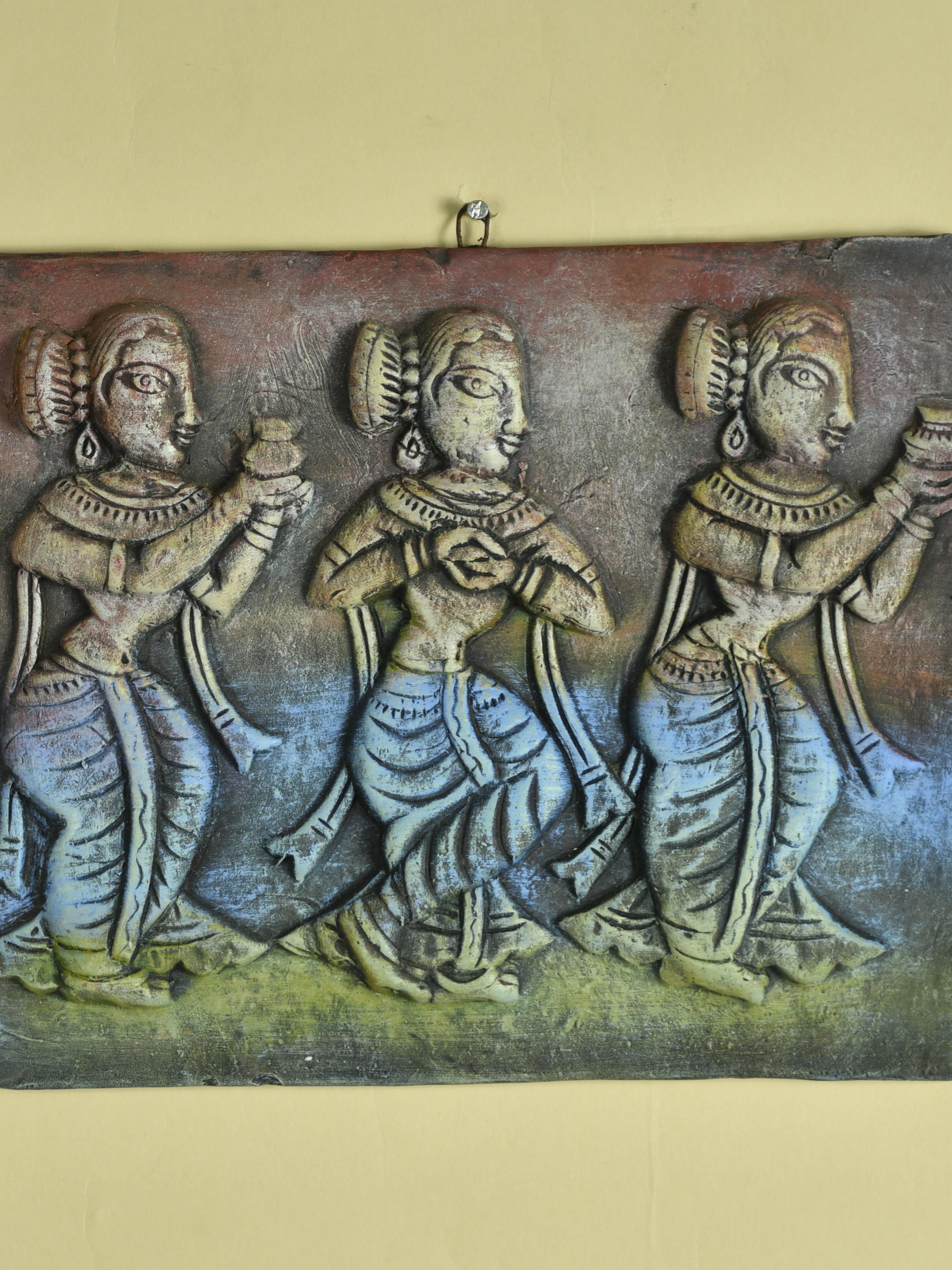 Mayii - Premium Terracotta Abstract Three Women Wall Art