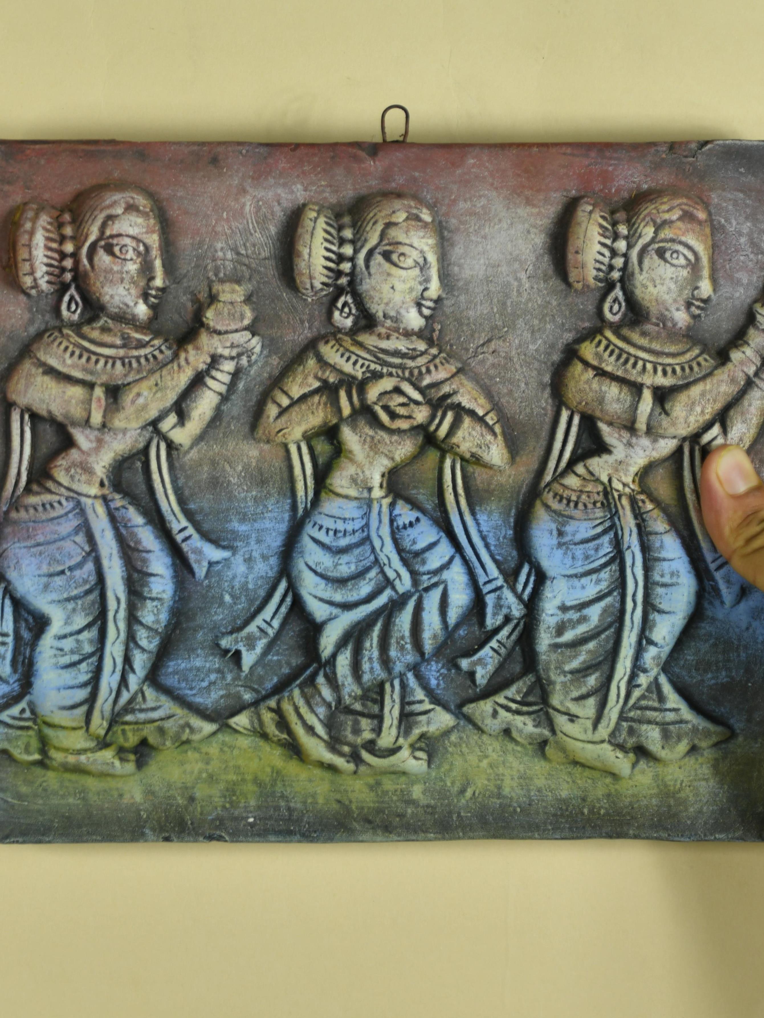 Mayii - Premium Terracotta Abstract Three Women Wall Art