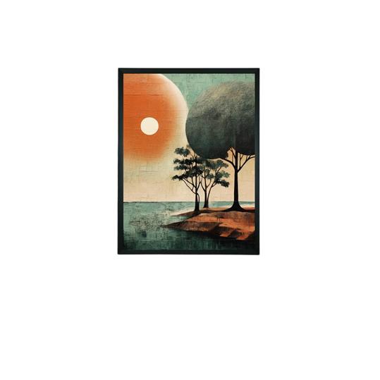 Sunset Harmony: Artisan Canvas Wall Decor, Embracing Nature's Beauty