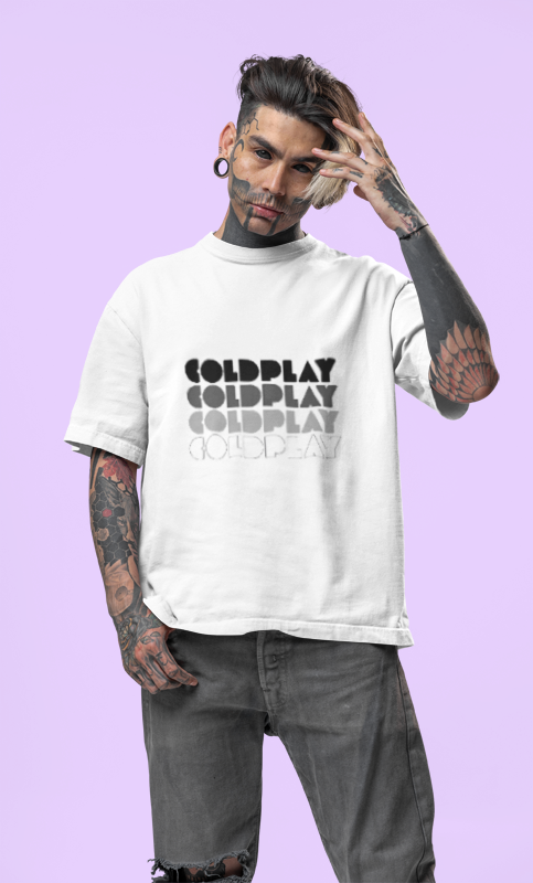 Mayii | Coldplay India Concert 2025 Special Edition Bold White Oversized Tee | Concert Ready