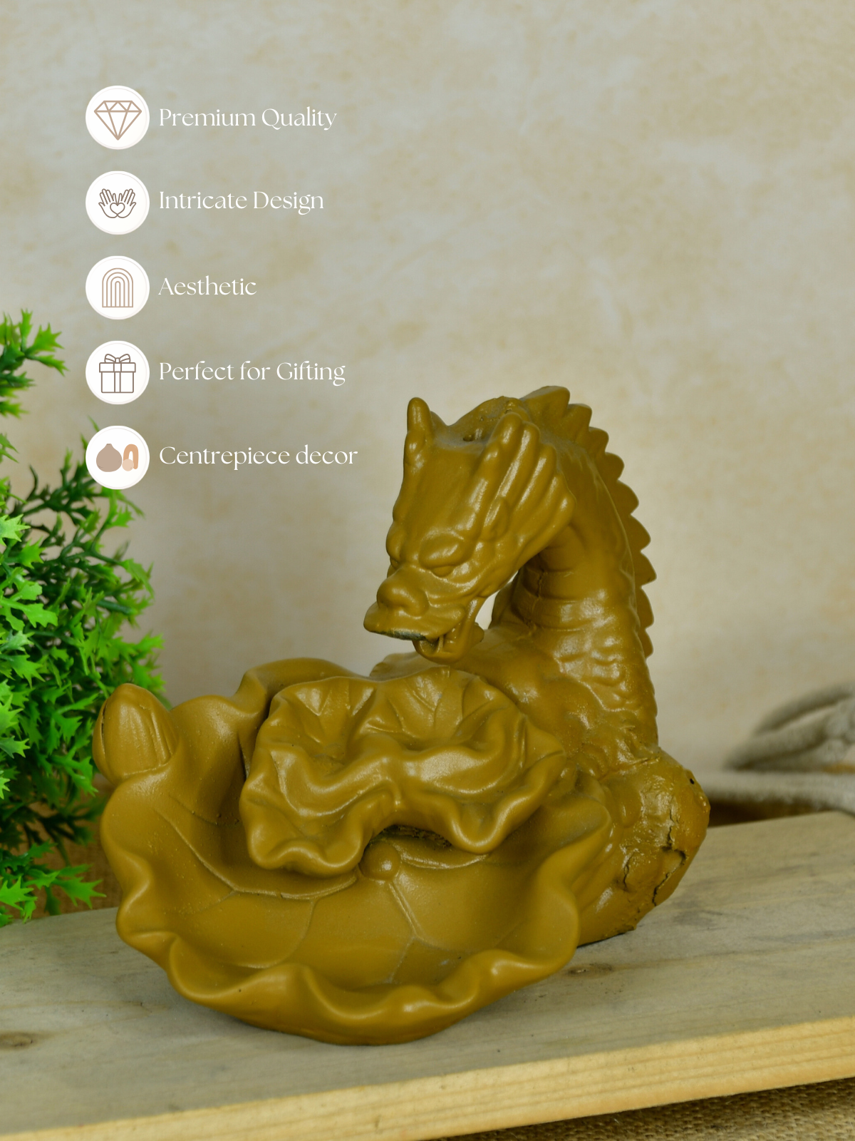 Dragon Smoke Fountain by Mayii - Beautiful Resin Showpiece for Home Decor