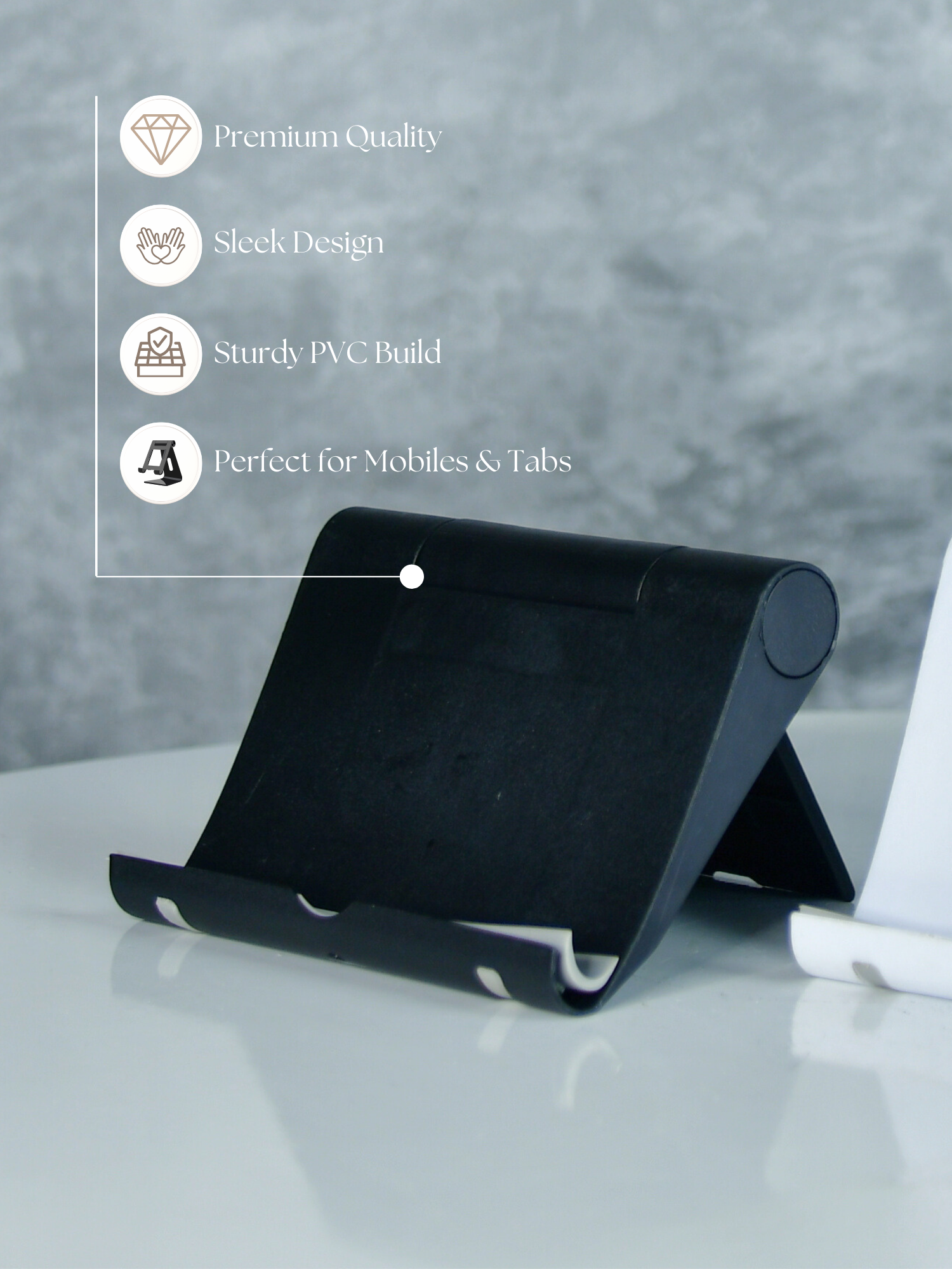 Mayii - Adjustable Black Tablet Stand | Trendy Desk Accessory