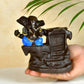 Artisan Blue Ganesh Smoke Fountain Tabletop Decor by Mayii - Unique Home Showpiece