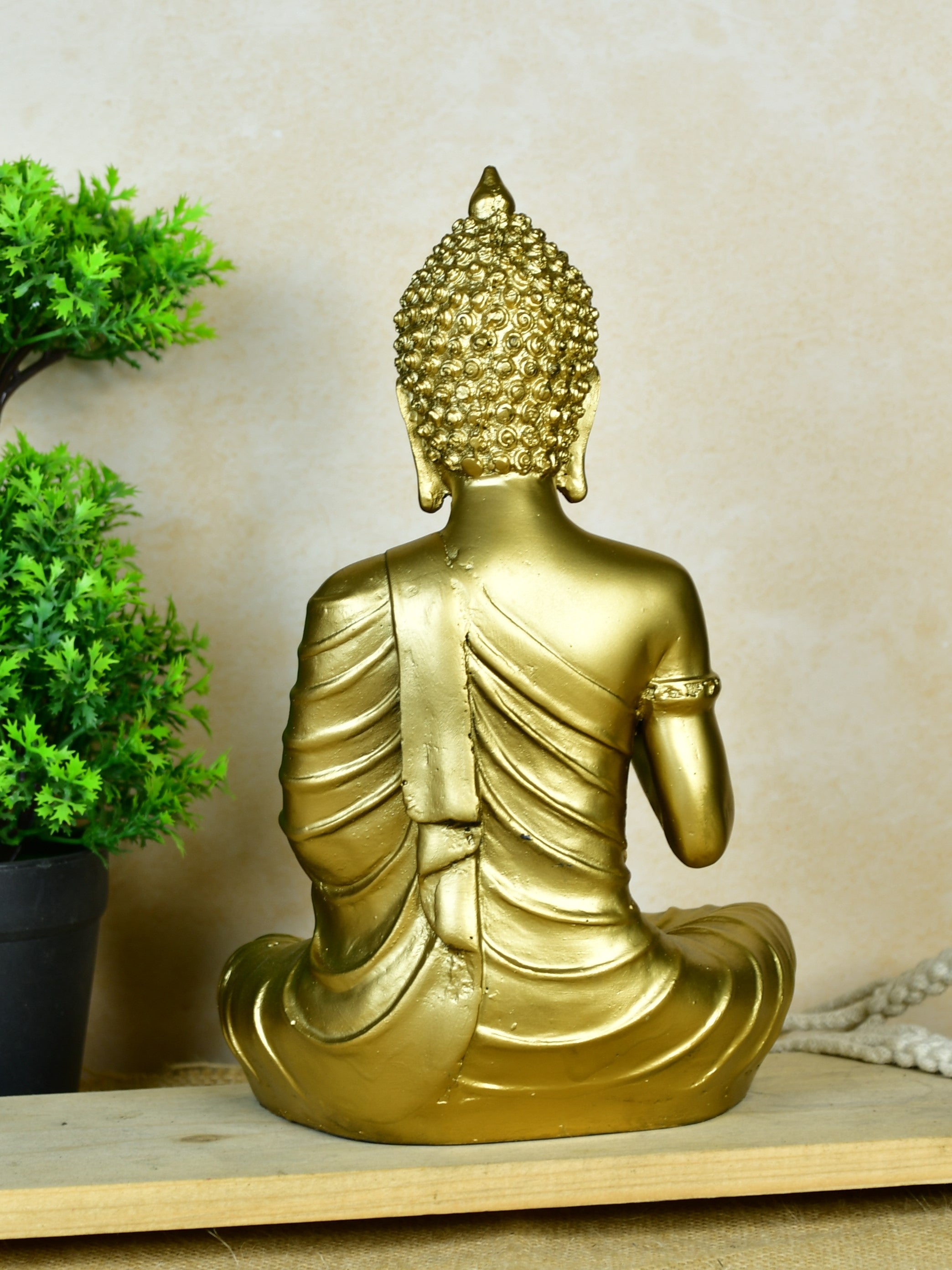 Buddha Figurine with Lotus | Mayii Indian Home Decor - Unique Artisan Craft