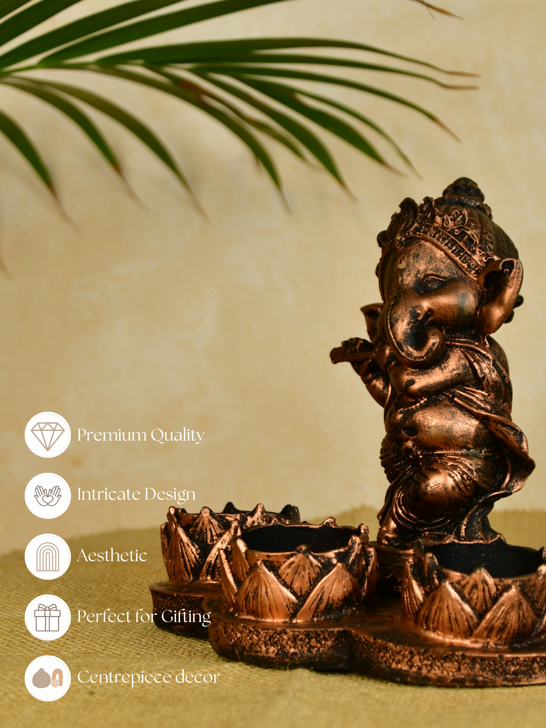 Ganesh Resin Candle Holder by Mayii - Artisan Home Decor & Showpiece