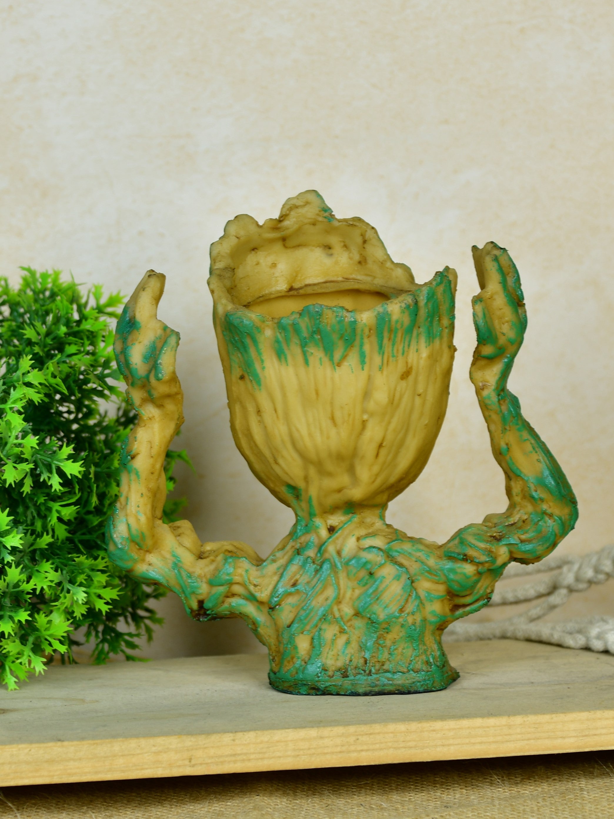 Groot Figurine Planter with Hands Up | Mayii Artisan Home Decor & Functional Design