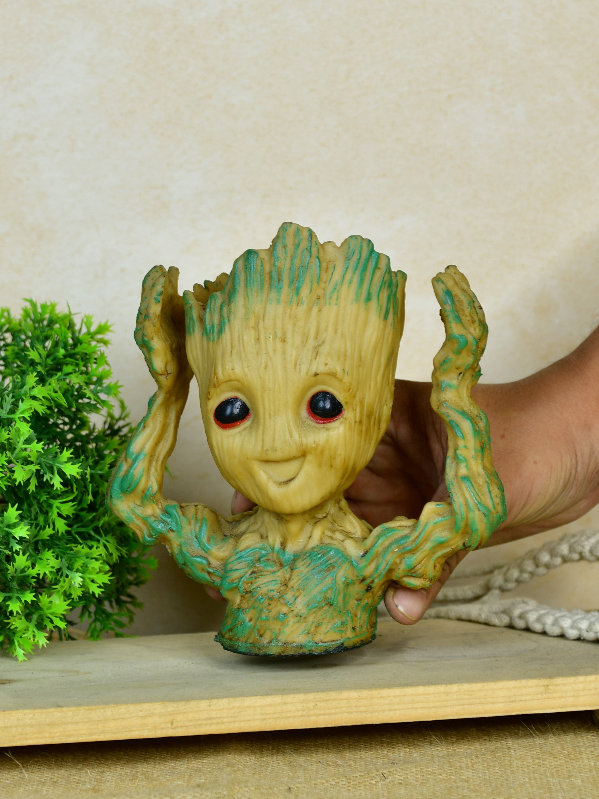 Groot Figurine Planter with Hands Up | Mayii Artisan Home Decor & Functional Design