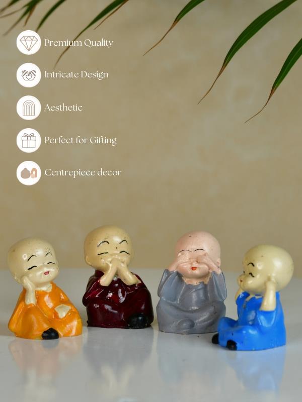 Mayii Resin Mini Monk Set of 4