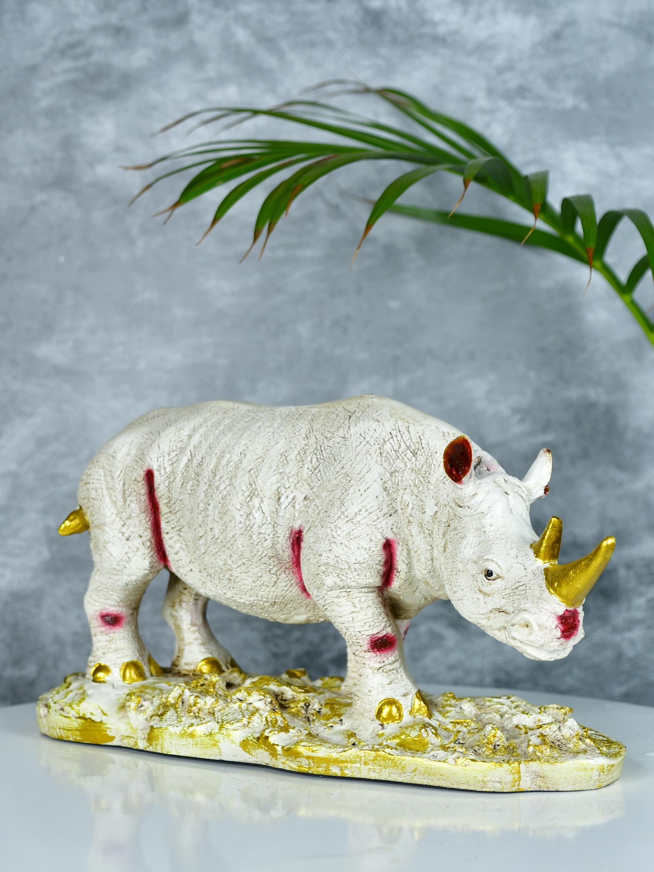 Mayii Resin White Rhino Decor