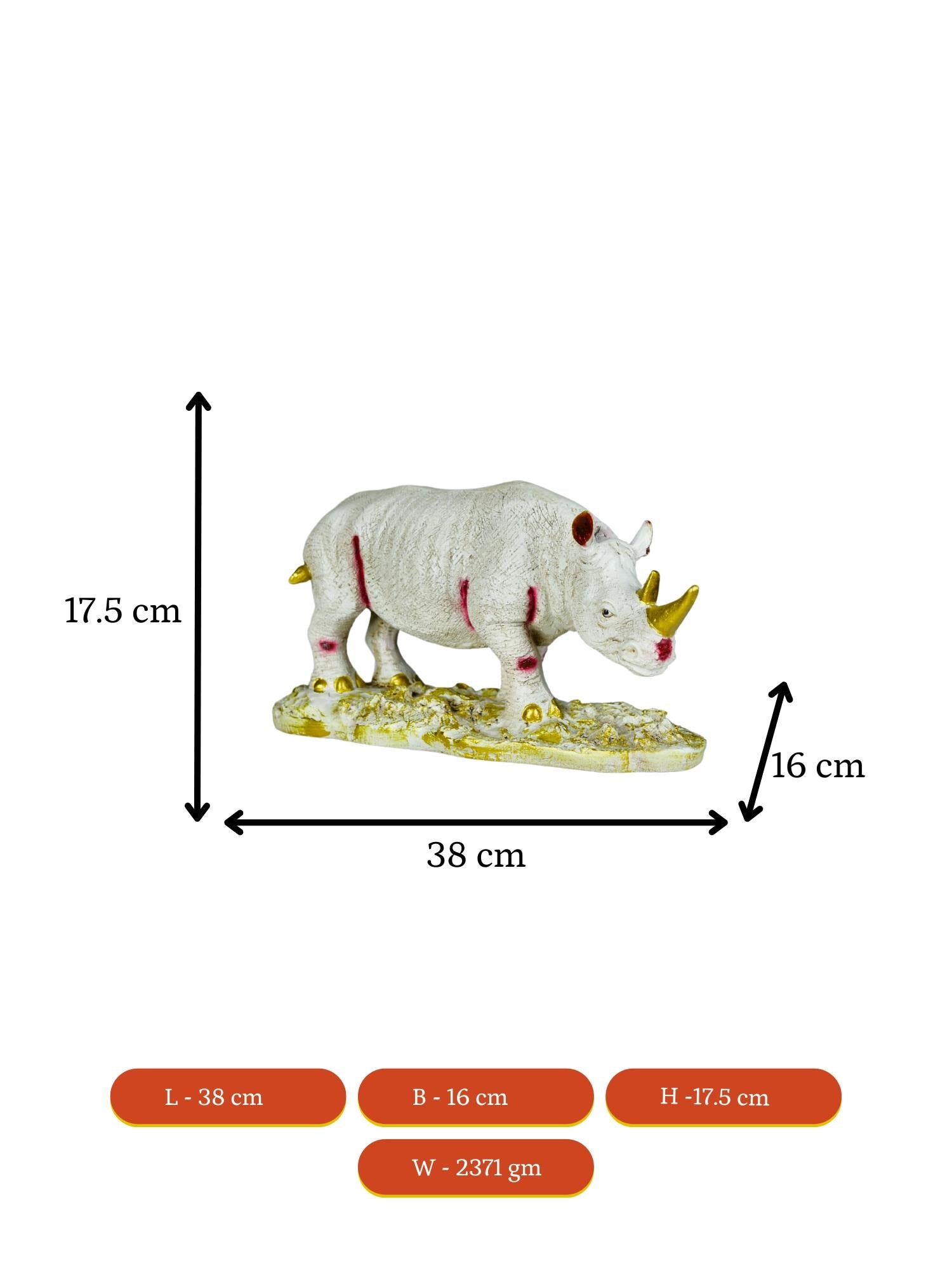 Mayii Resin White Rhino Decor