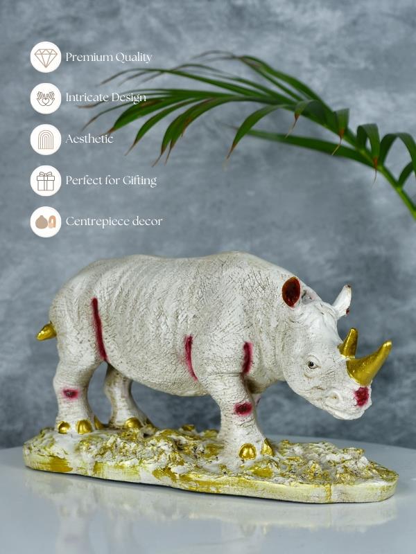 Mayii Resin White Rhino Decor