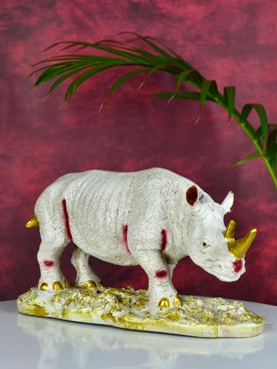 Mayii Resin White Rhino Decor