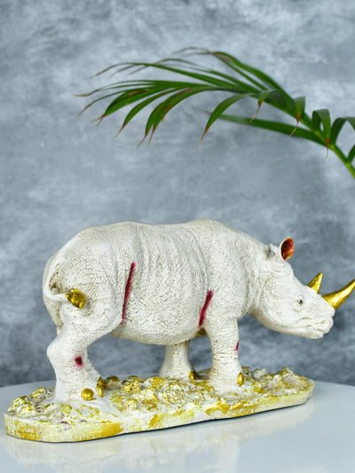 Mayii Resin White Rhino Decor