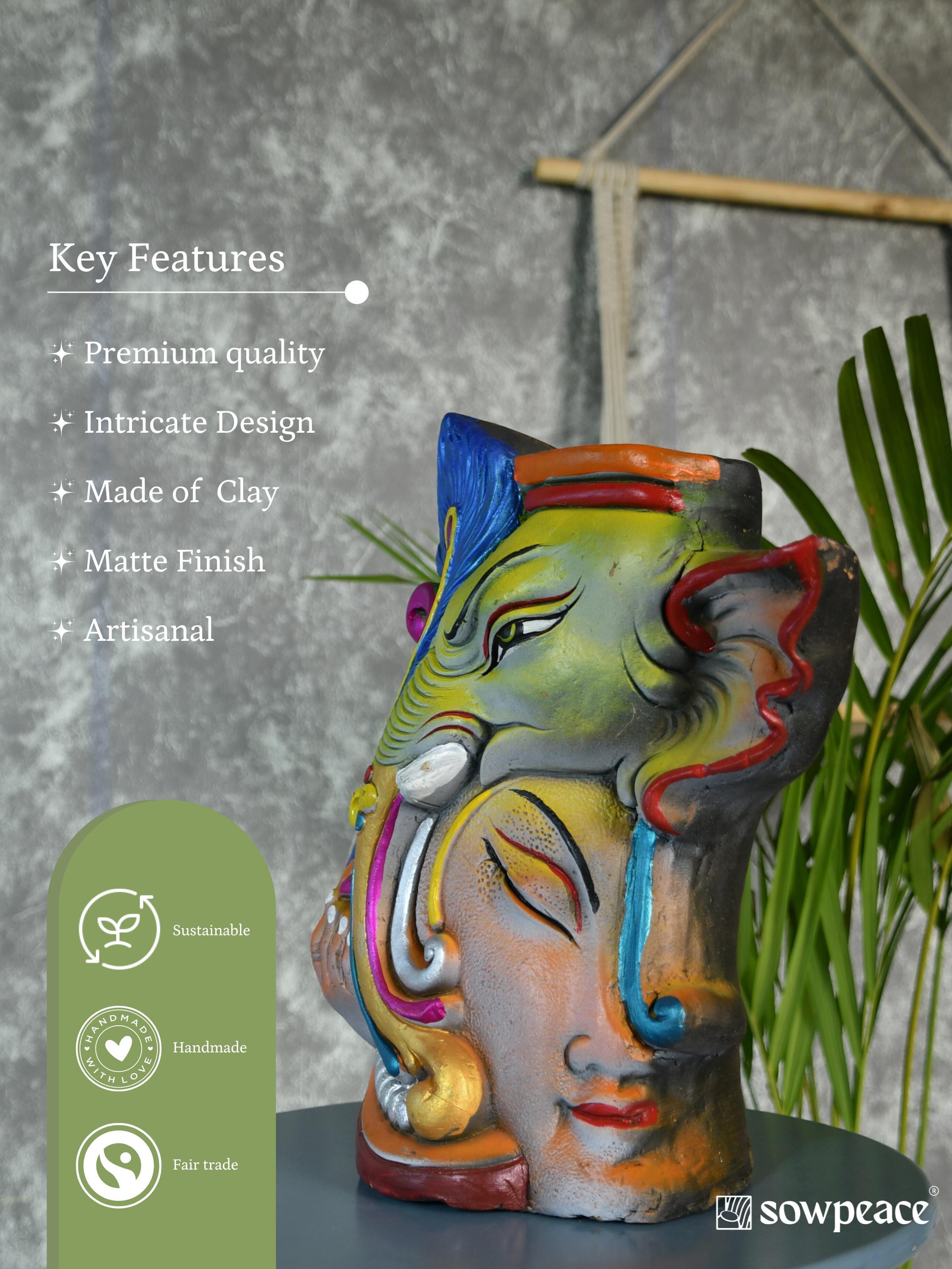 Mayii - Premium Terracotta Abstract Flower Vase with Bright Colors