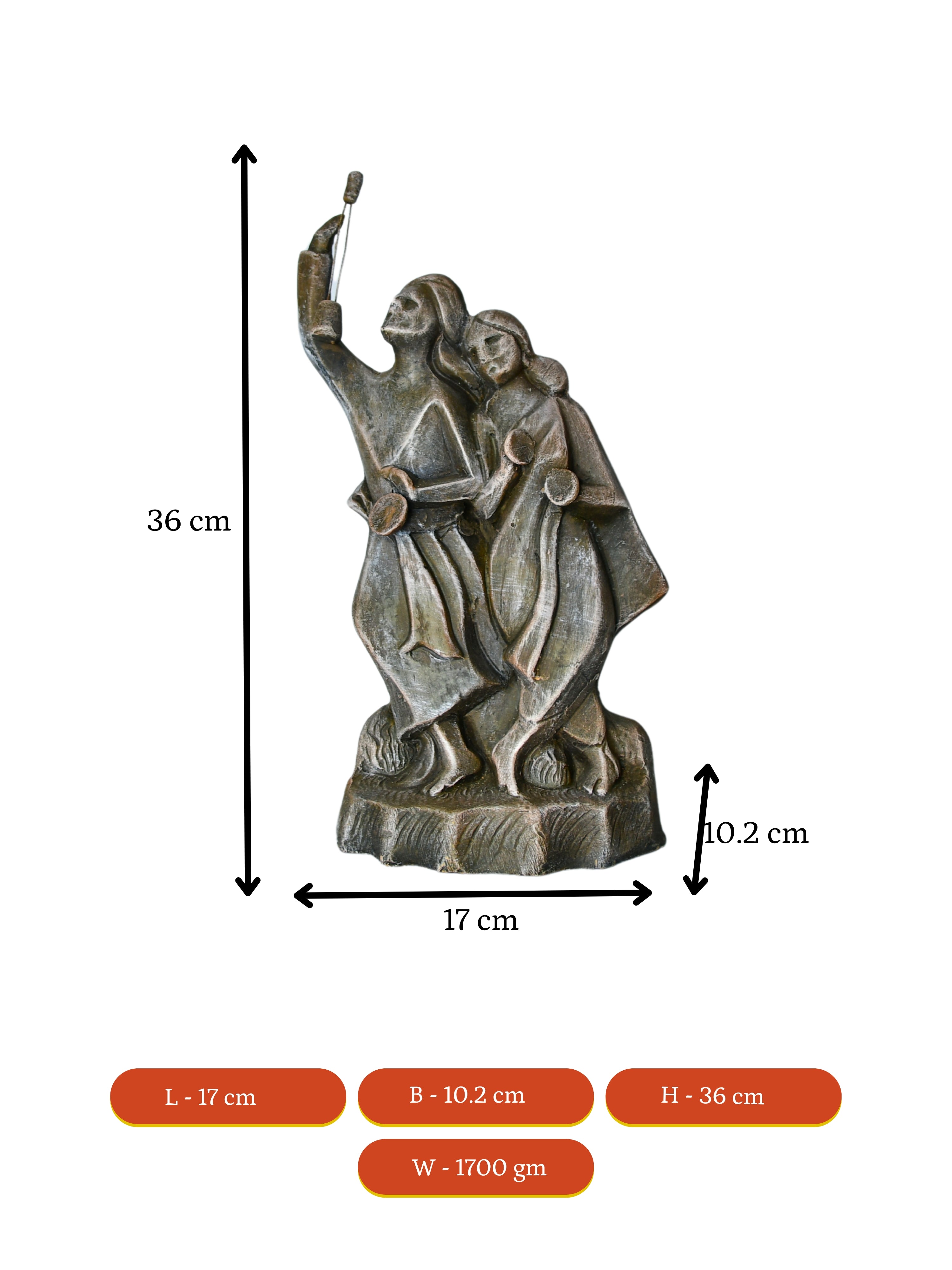 Mayii - Premium Large Terracotta Minstrel Couple Tabletop Decor