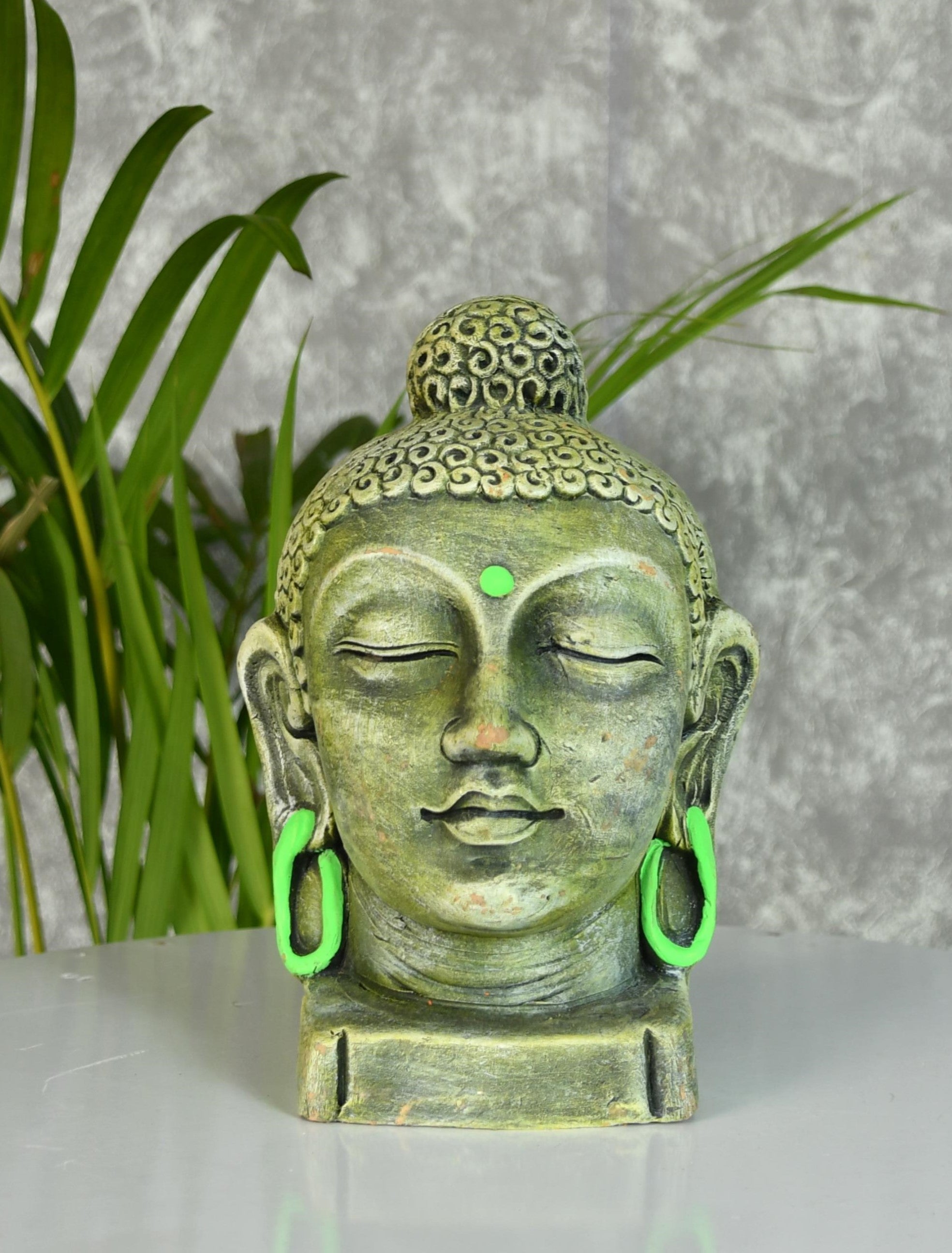 Mayii - Premium Large Terracotta Meditating Buddha Head Tabletop