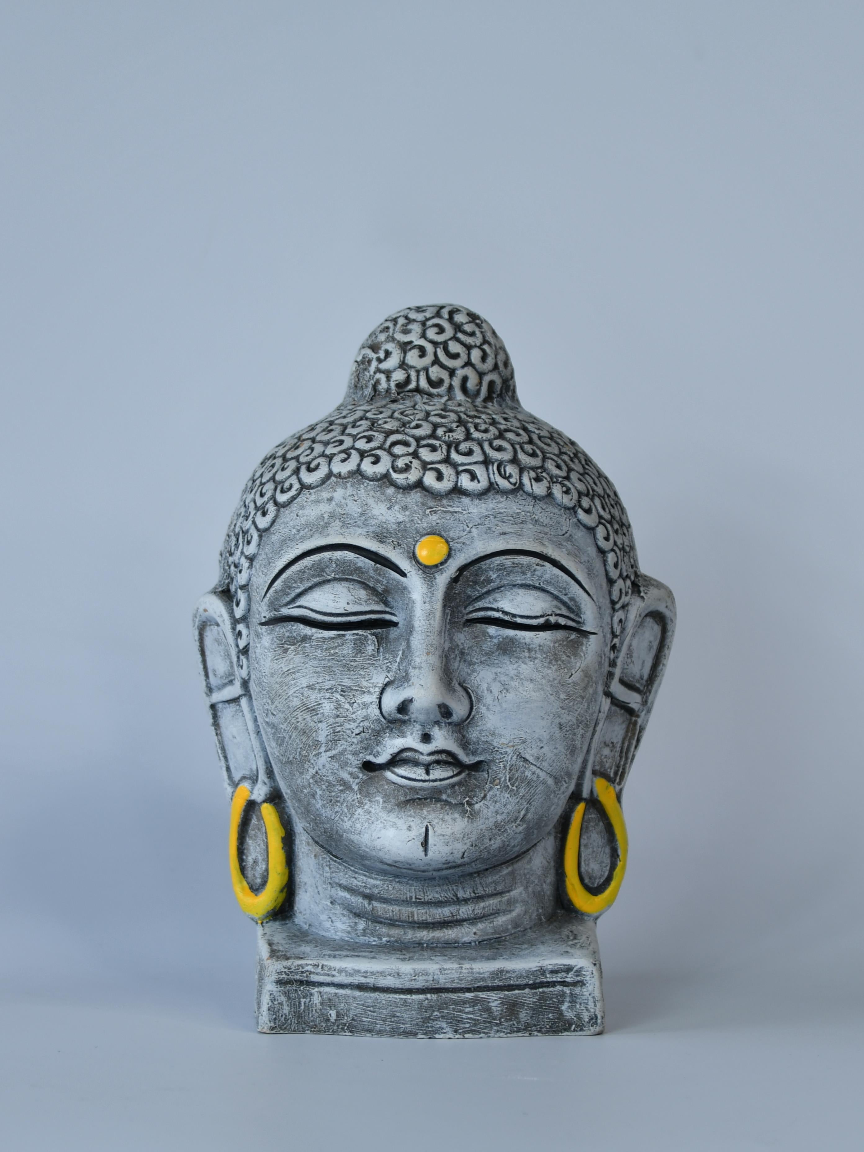 Mayii - Premium Large Terracotta Meditating Buddha Head Tabletop