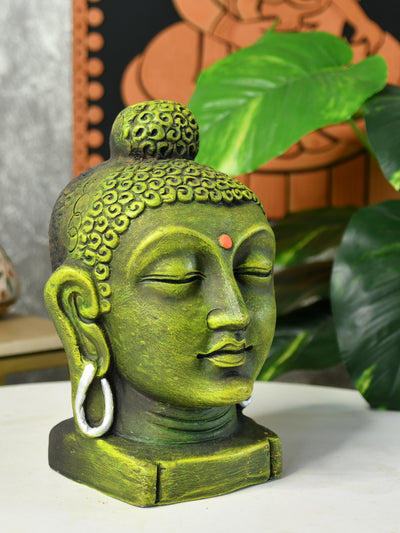 Mayii - Premium Large Terracotta Meditating Buddha Head Tabletop