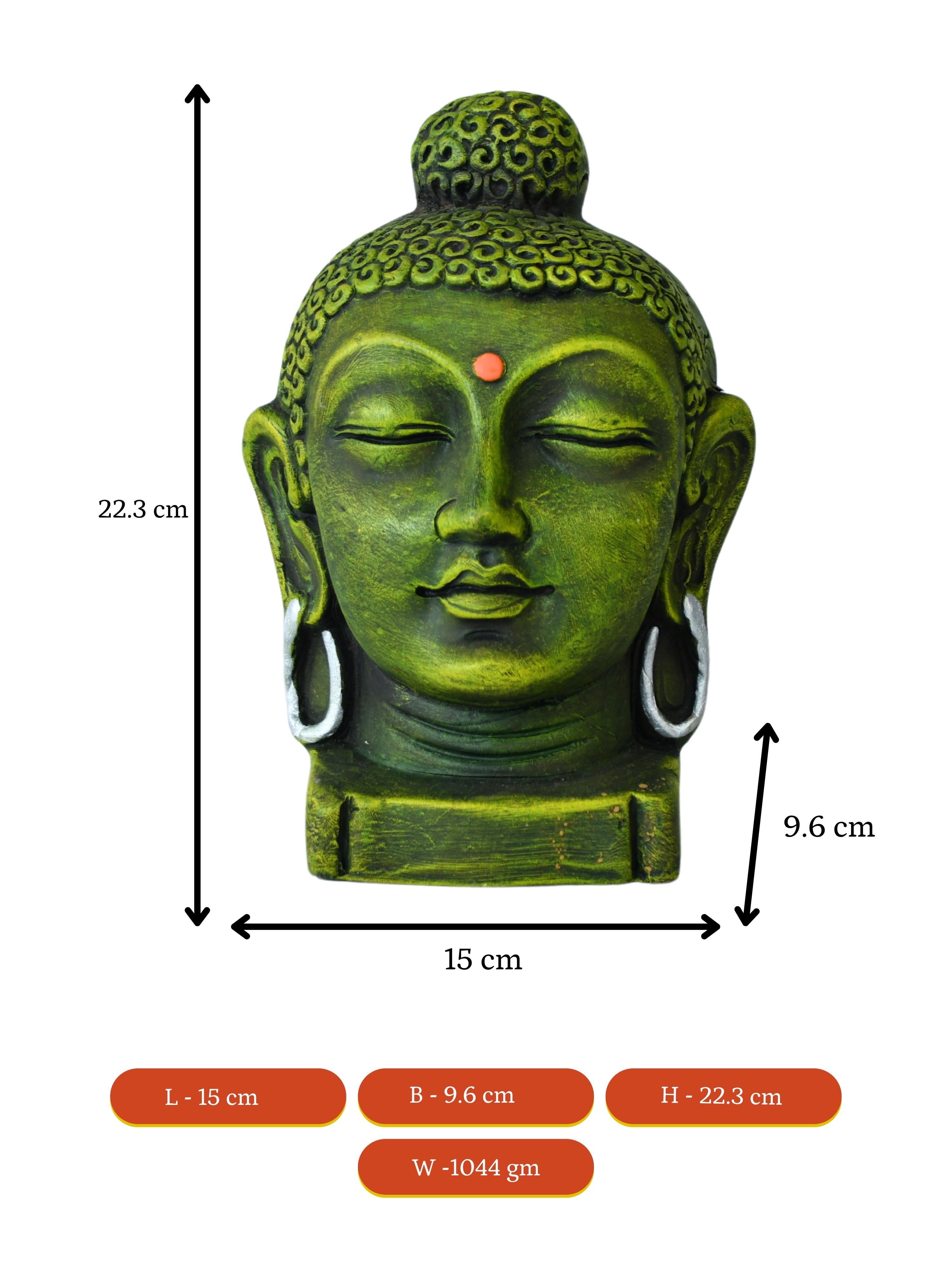 Mayii - Premium Large Terracotta Meditating Buddha Head Tabletop