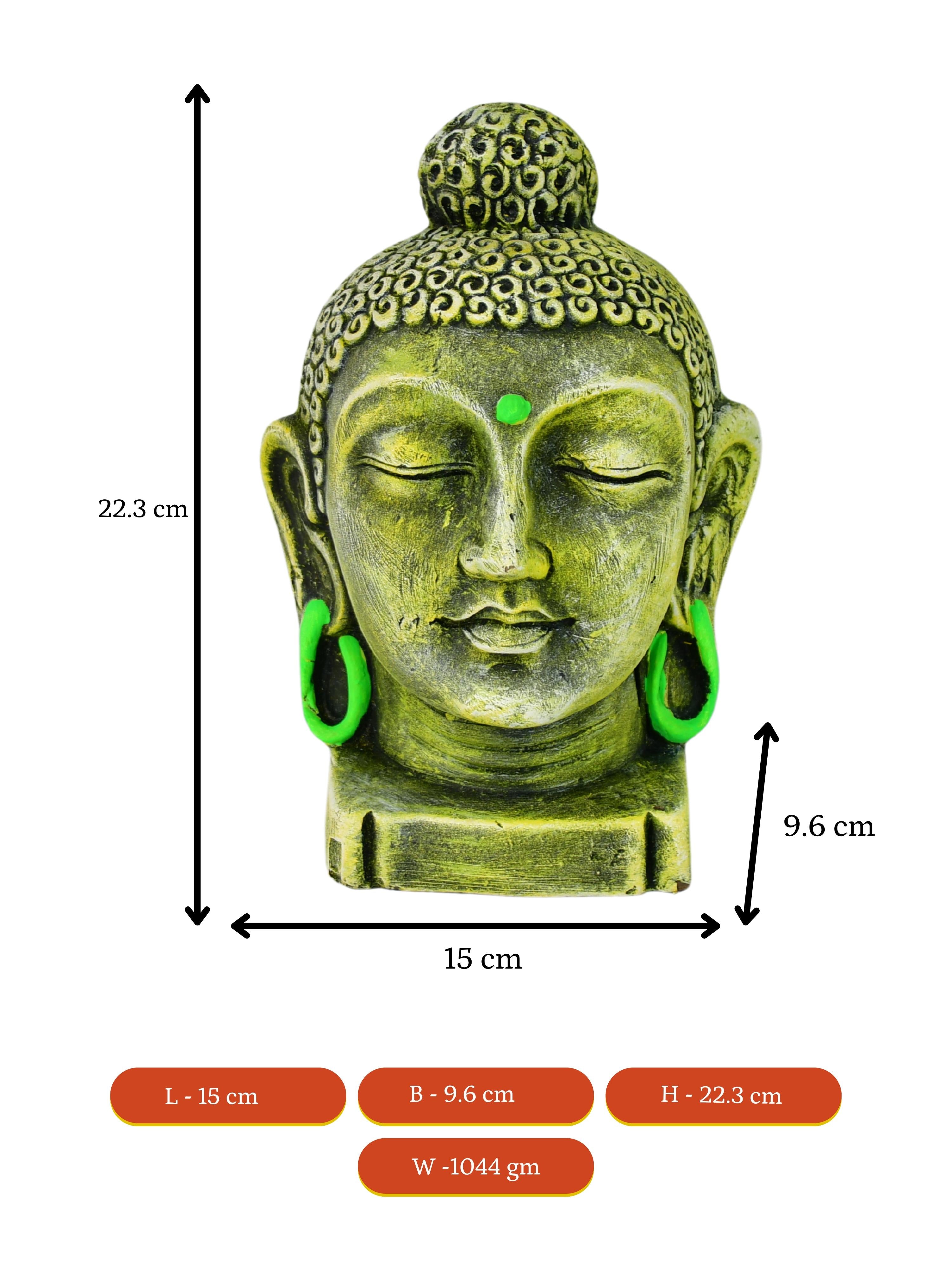 Mayii - Premium Large Terracotta Meditating Buddha Head Tabletop