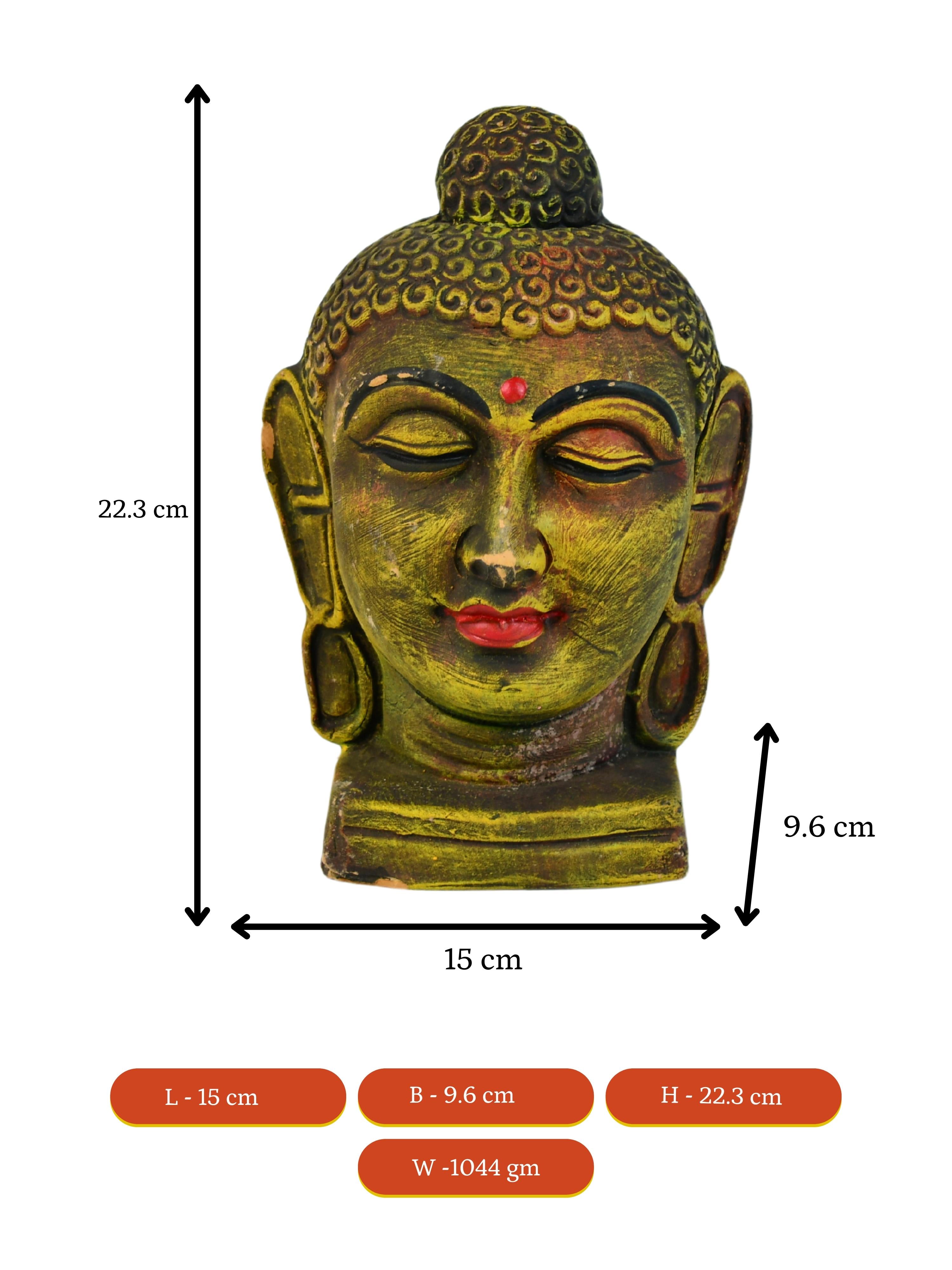 Mayii - Premium Large Terracotta Meditating Buddha Head Tabletop