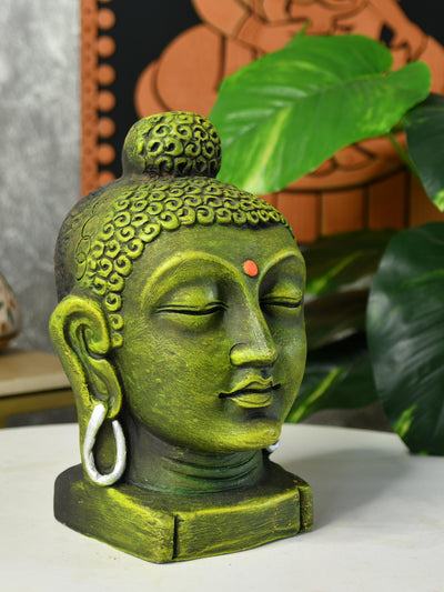 Mayii - Premium Large Terracotta Meditating Buddha Head Tabletop