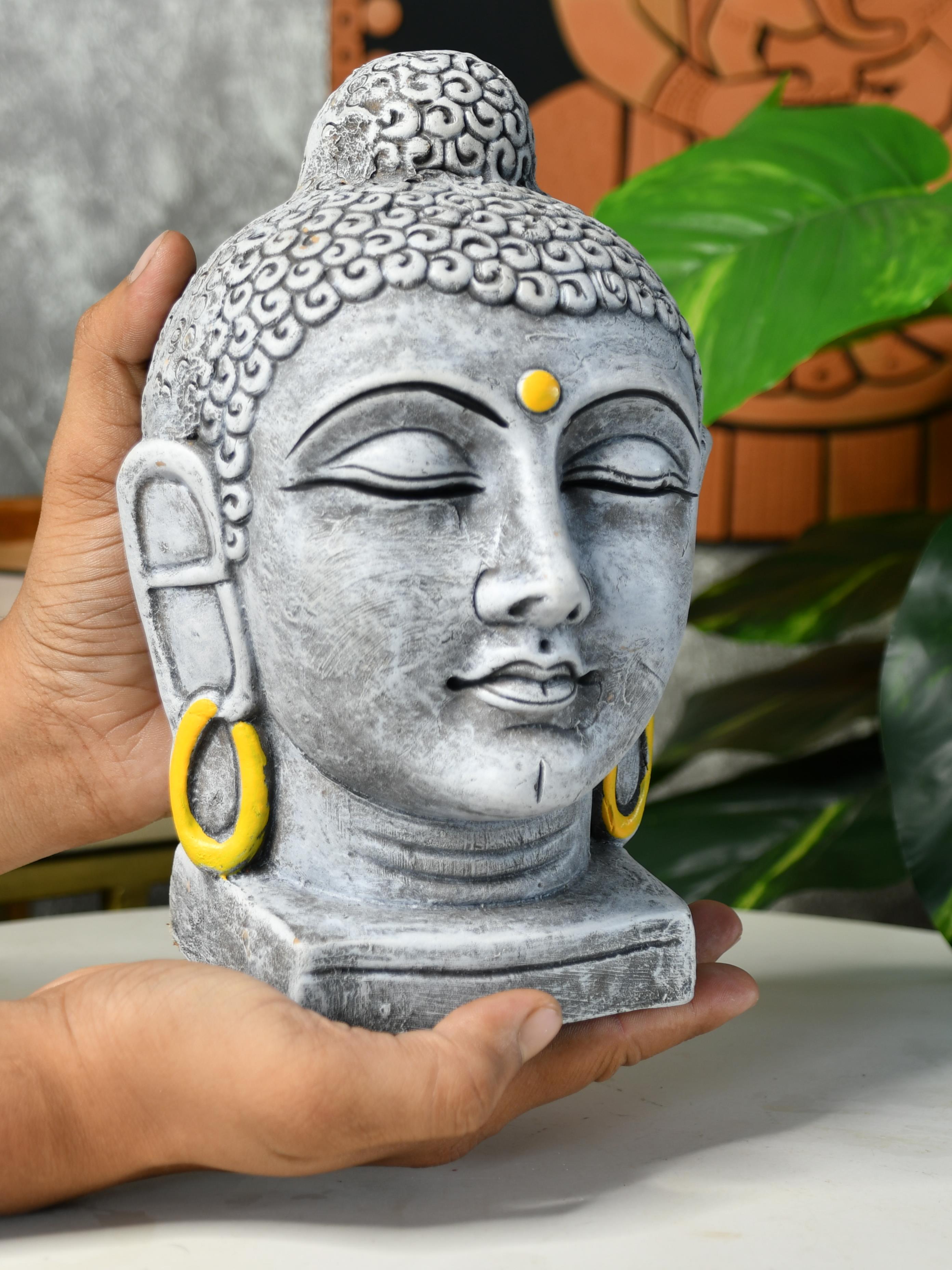 Mayii - Premium Large Terracotta Meditating Buddha Head Tabletop