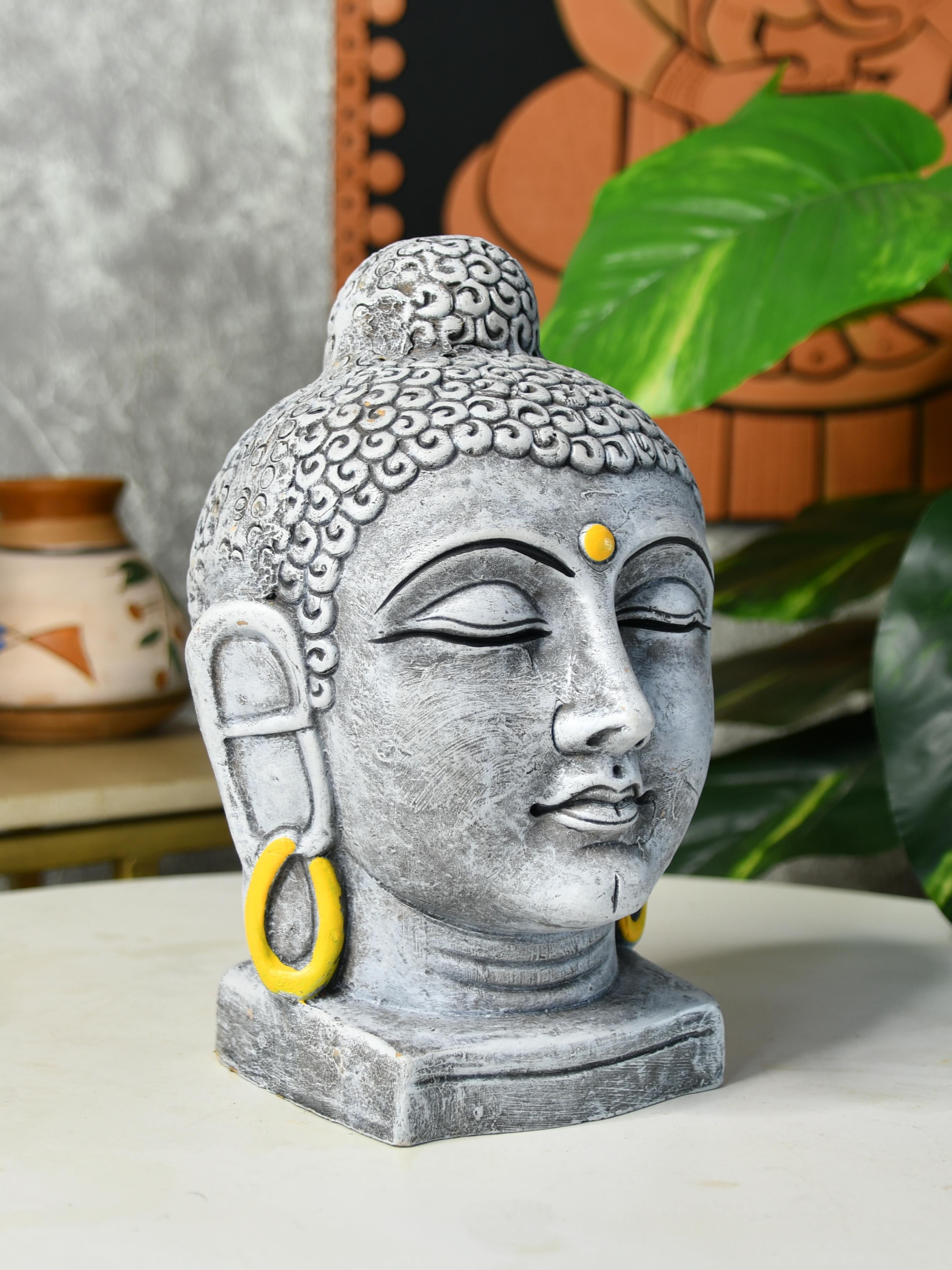 Mayii - Premium Large Terracotta Meditating Buddha Head Tabletop