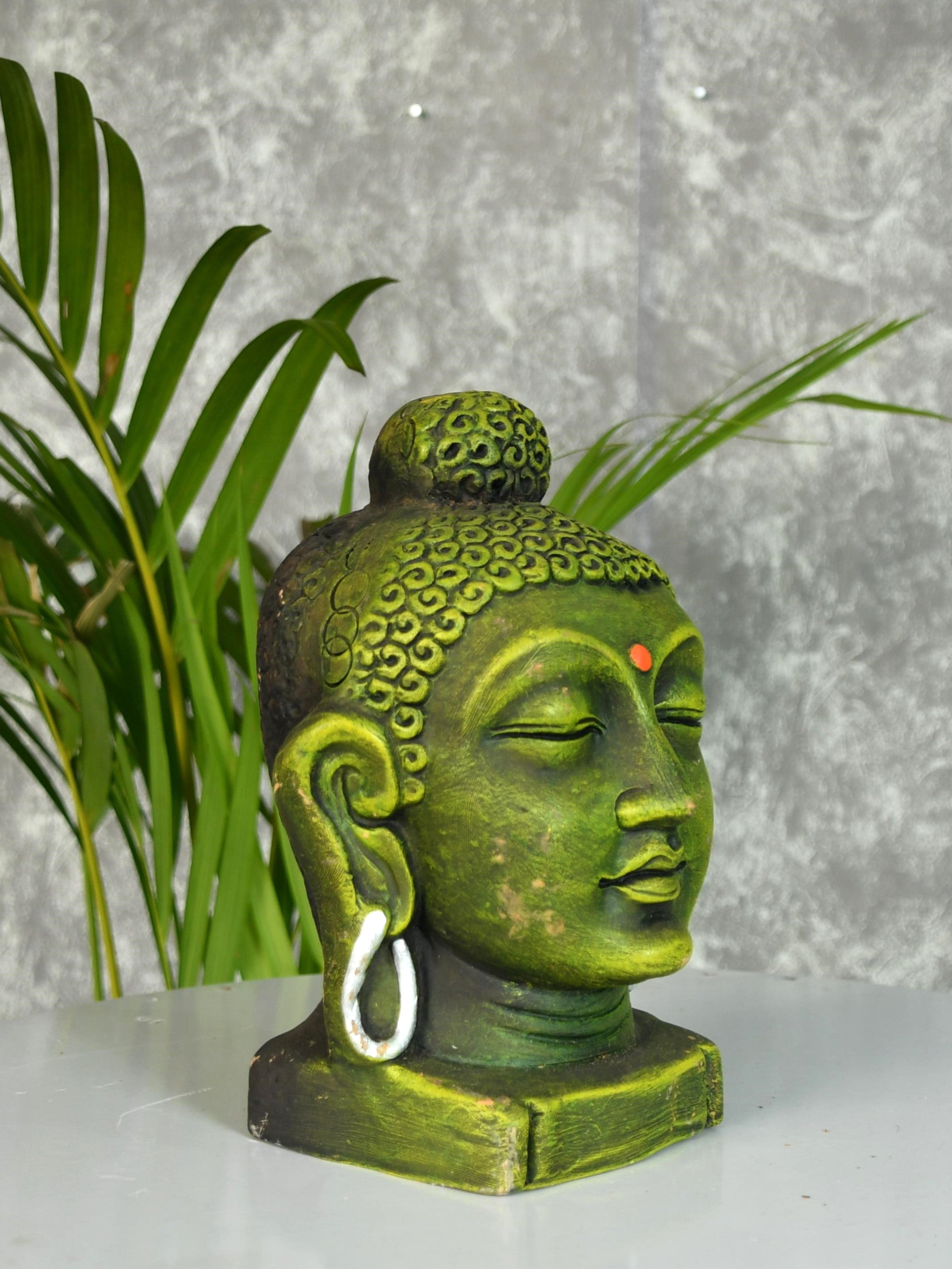 Mayii - Premium Large Terracotta Meditating Buddha Head Tabletop