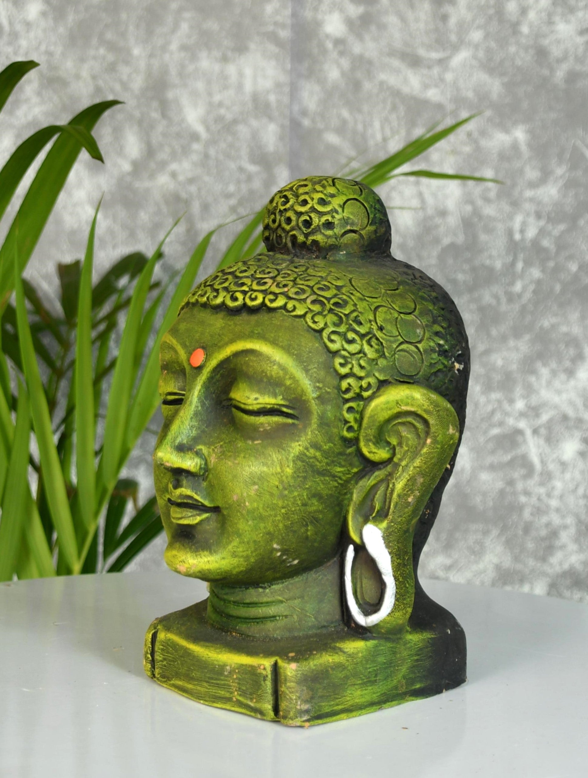 Mayii - Premium Large Terracotta Meditating Buddha Head Tabletop