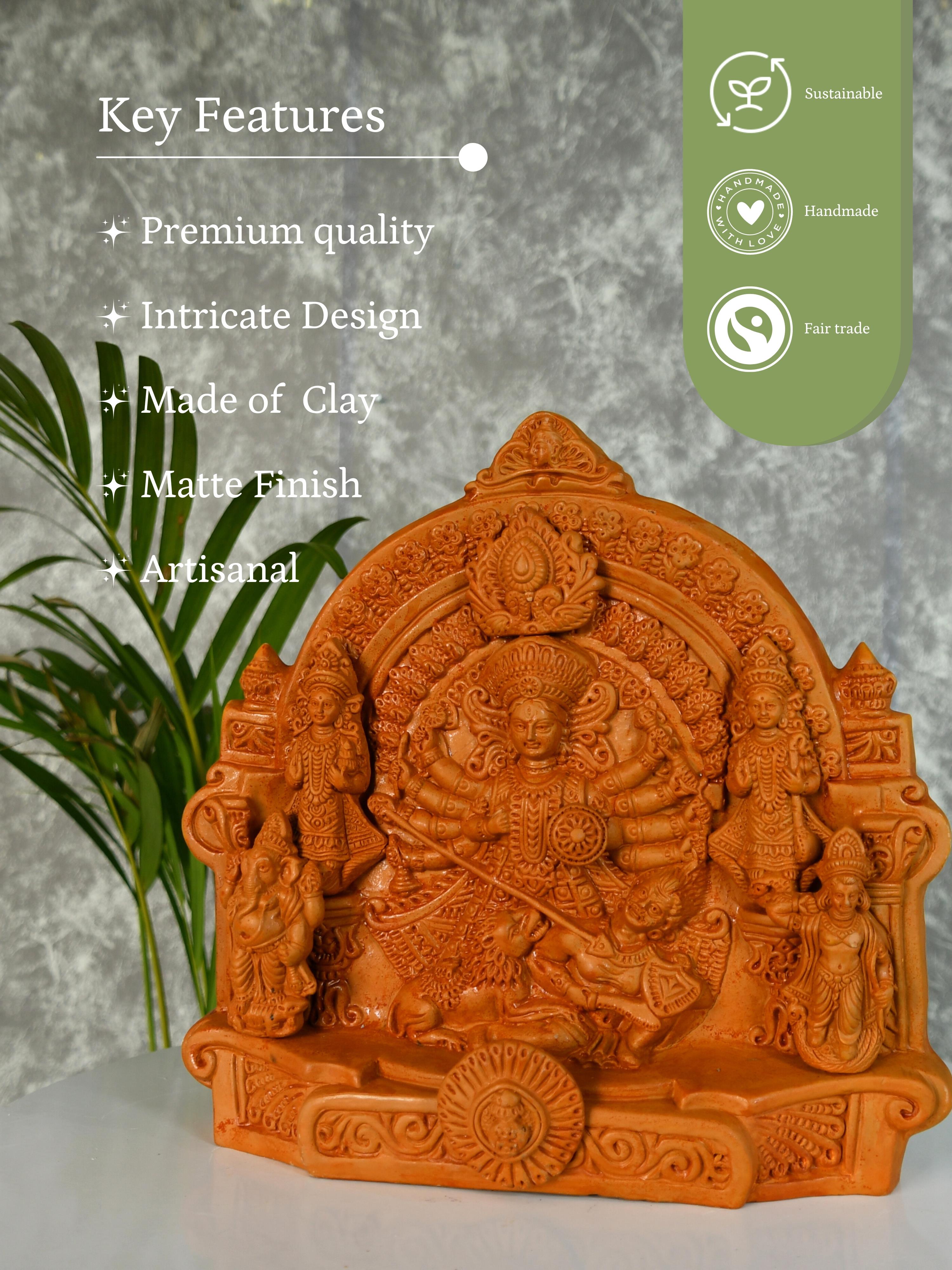 Mayii - Premium Large Terracotta Durga Tabletop Decor