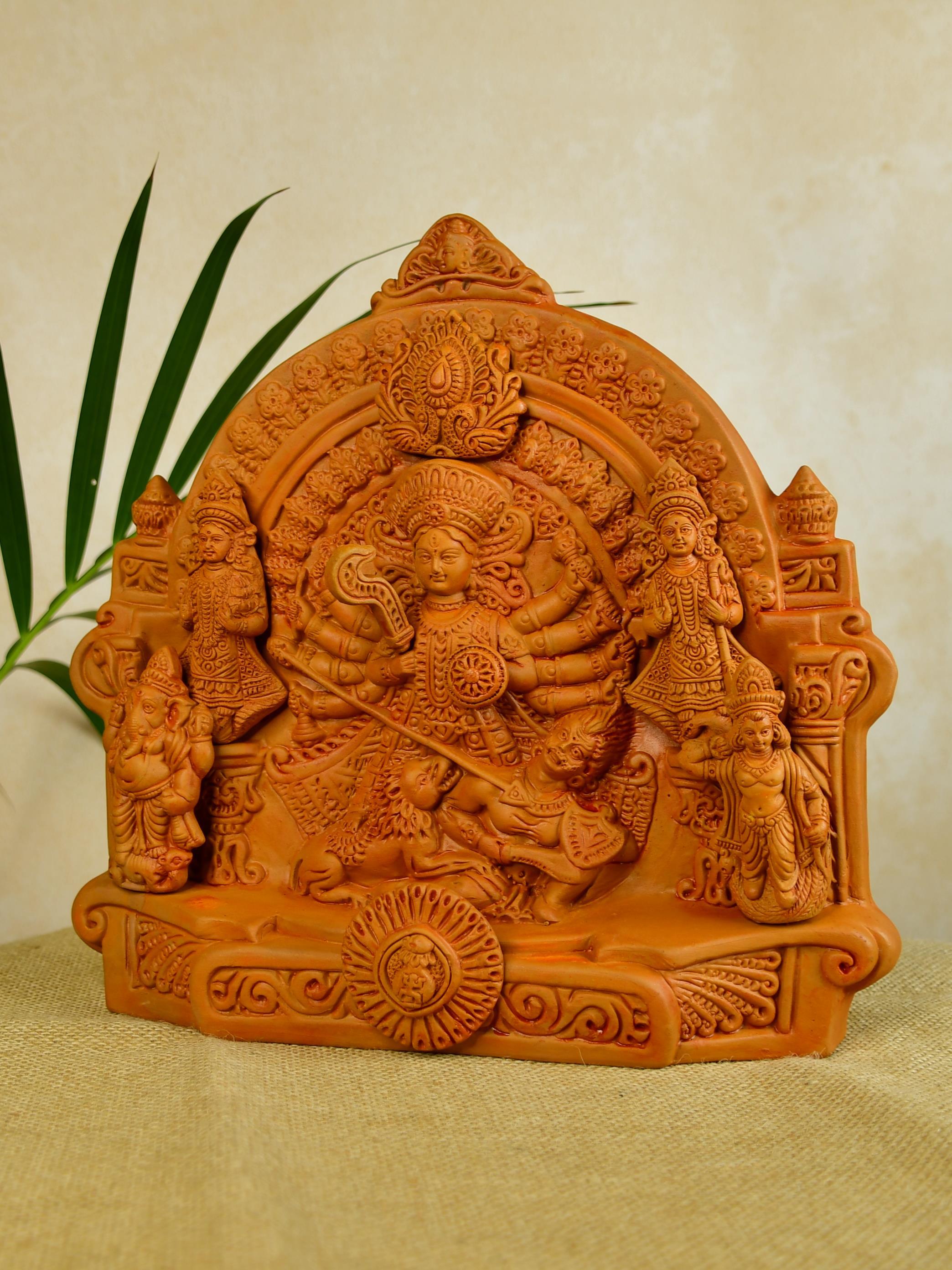 Mayii - Premium Large Terracotta Durga Tabletop Decor