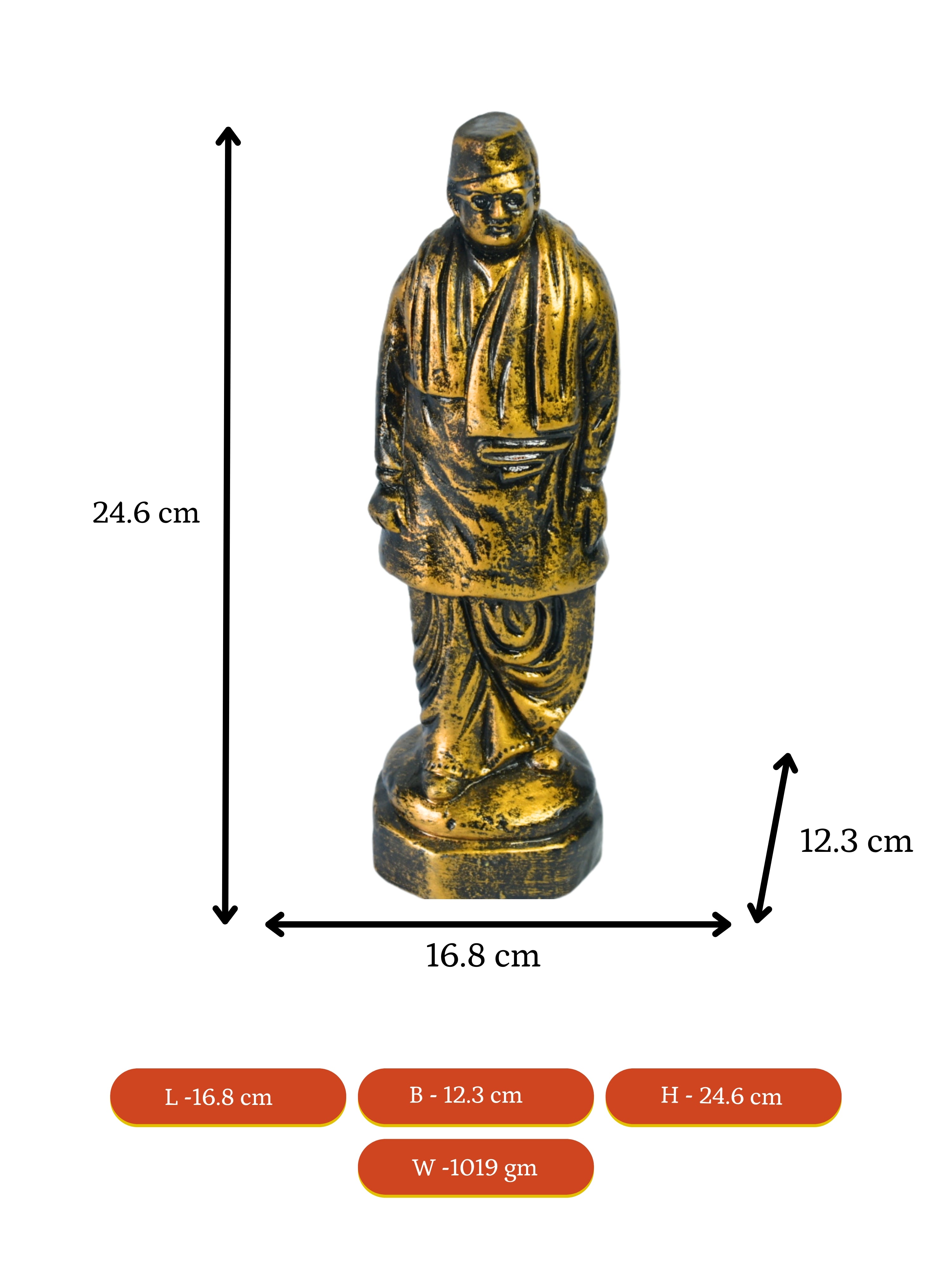 Mayii - Premium Terracotta Subhash Chandra Bose Abstract Tabletop Statue