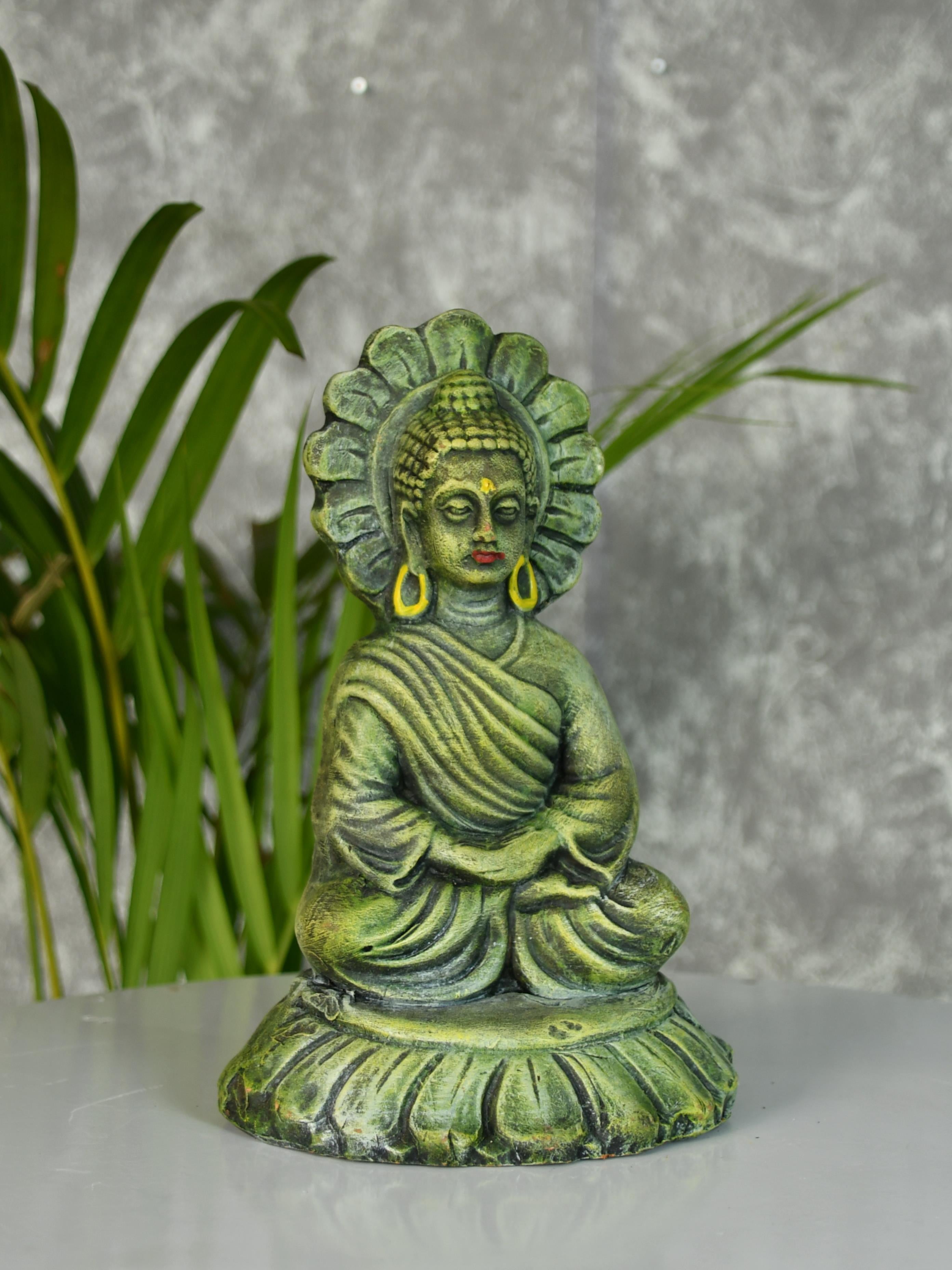 Mayii - "Mayii Premium Terracotta Meditating Buddha on Lotus Tabletop