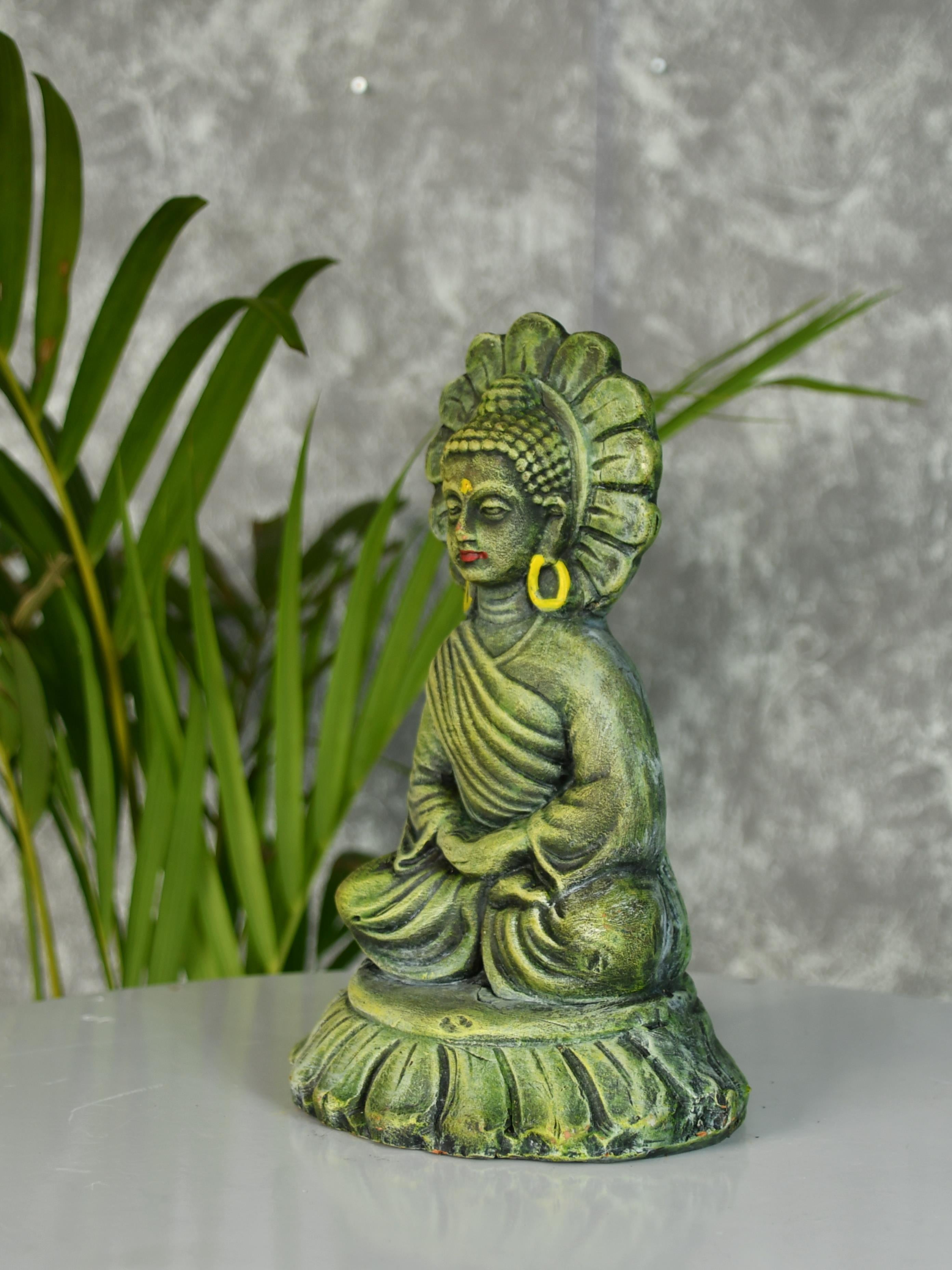 Mayii - "Mayii Premium Terracotta Meditating Buddha on Lotus Tabletop