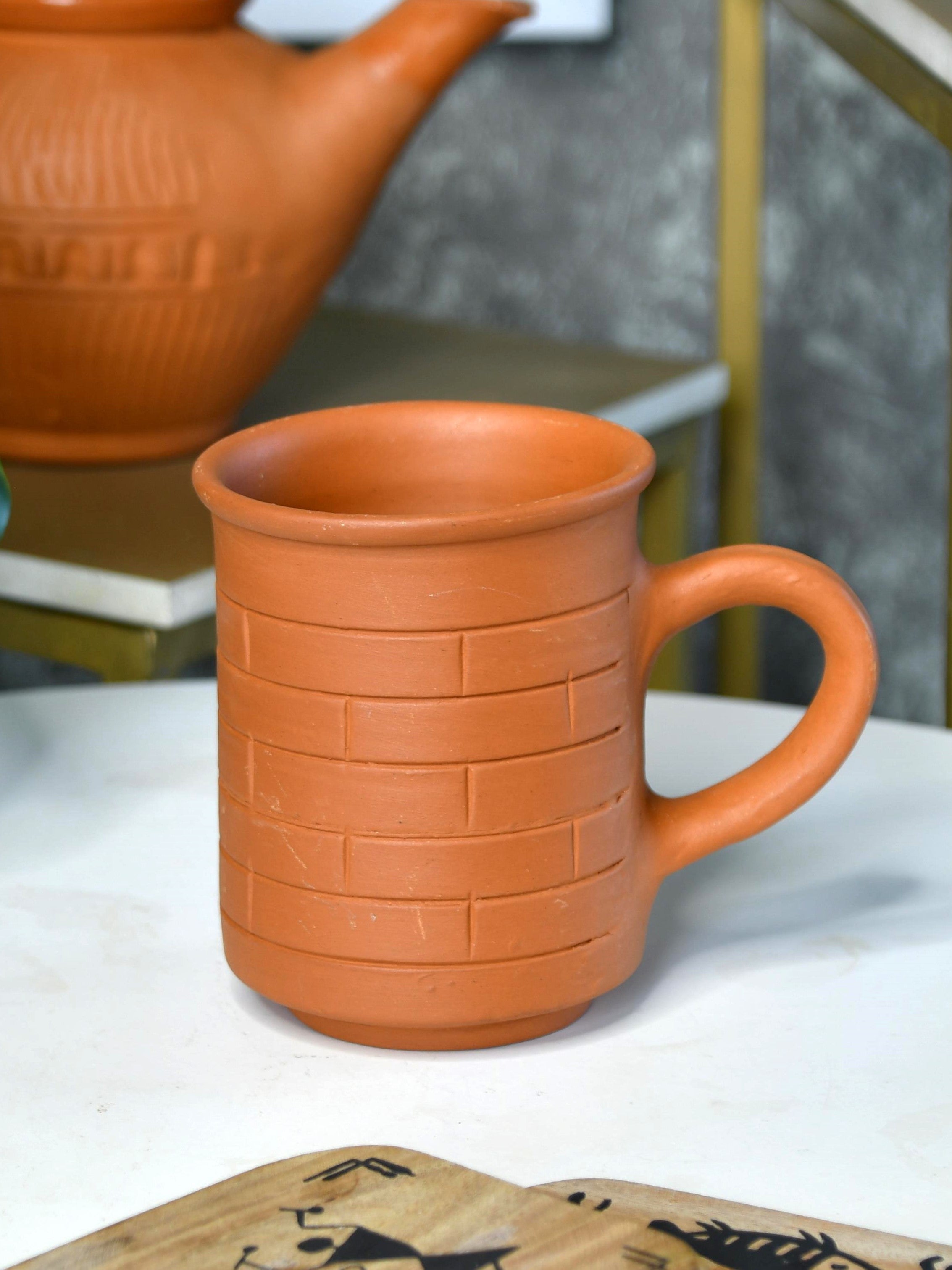 Mayii - Premium Unglazed Terracotta imprinted Drink Mugs