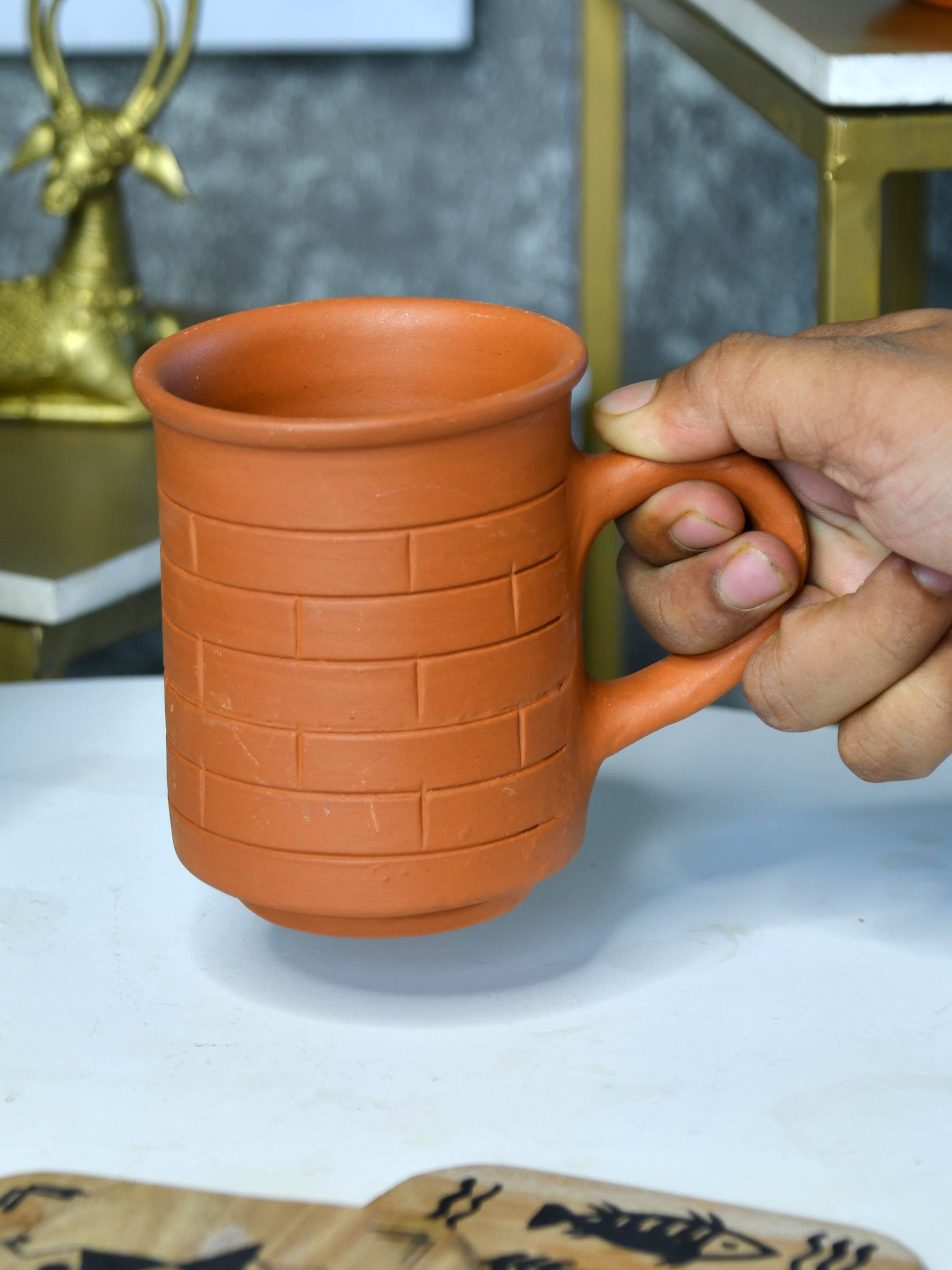 Mayii - Premium Unglazed Terracotta imprinted Drink Mugs