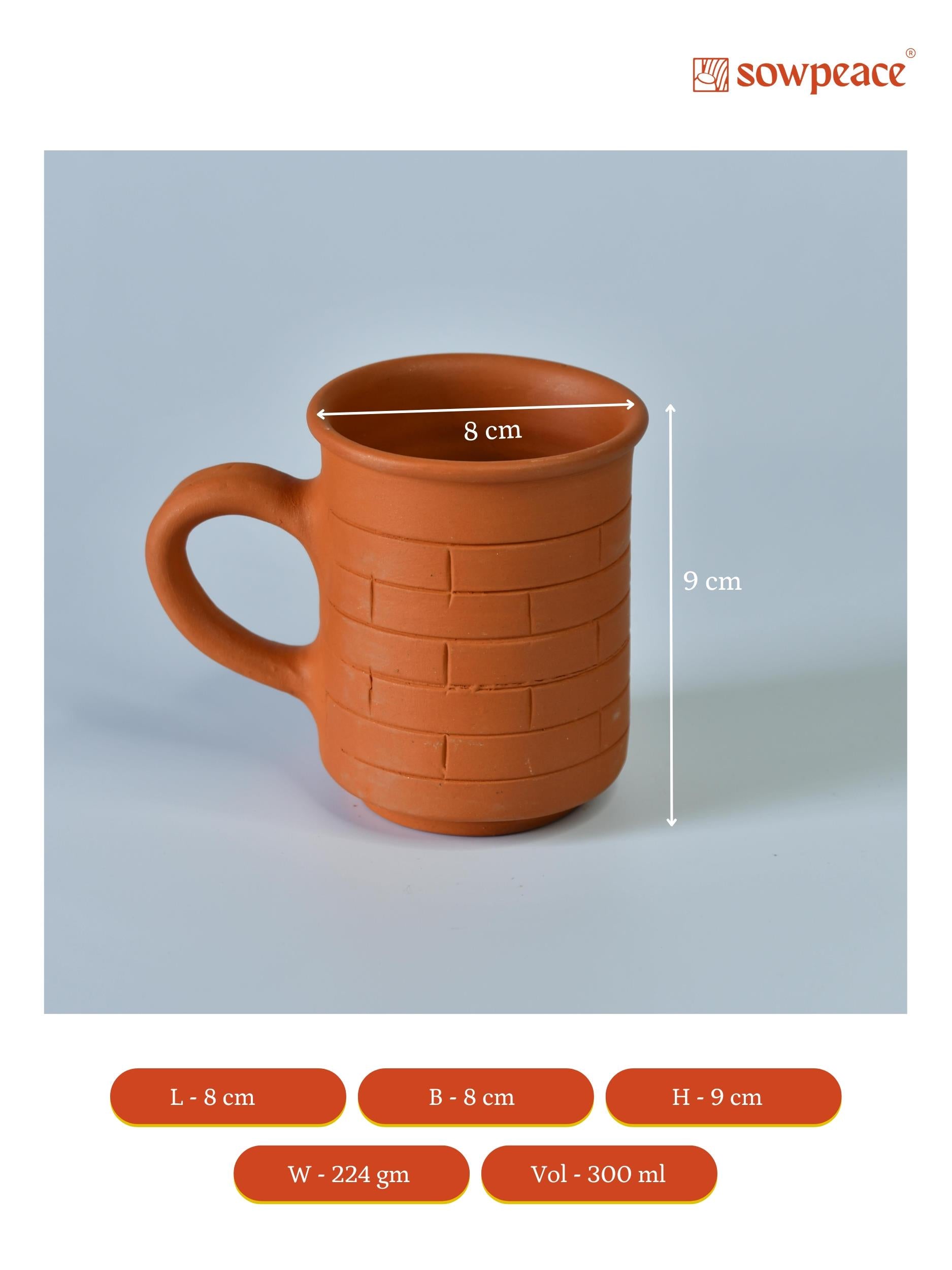 Mayii - Premium Unglazed Terracotta imprinted Drink Mugs