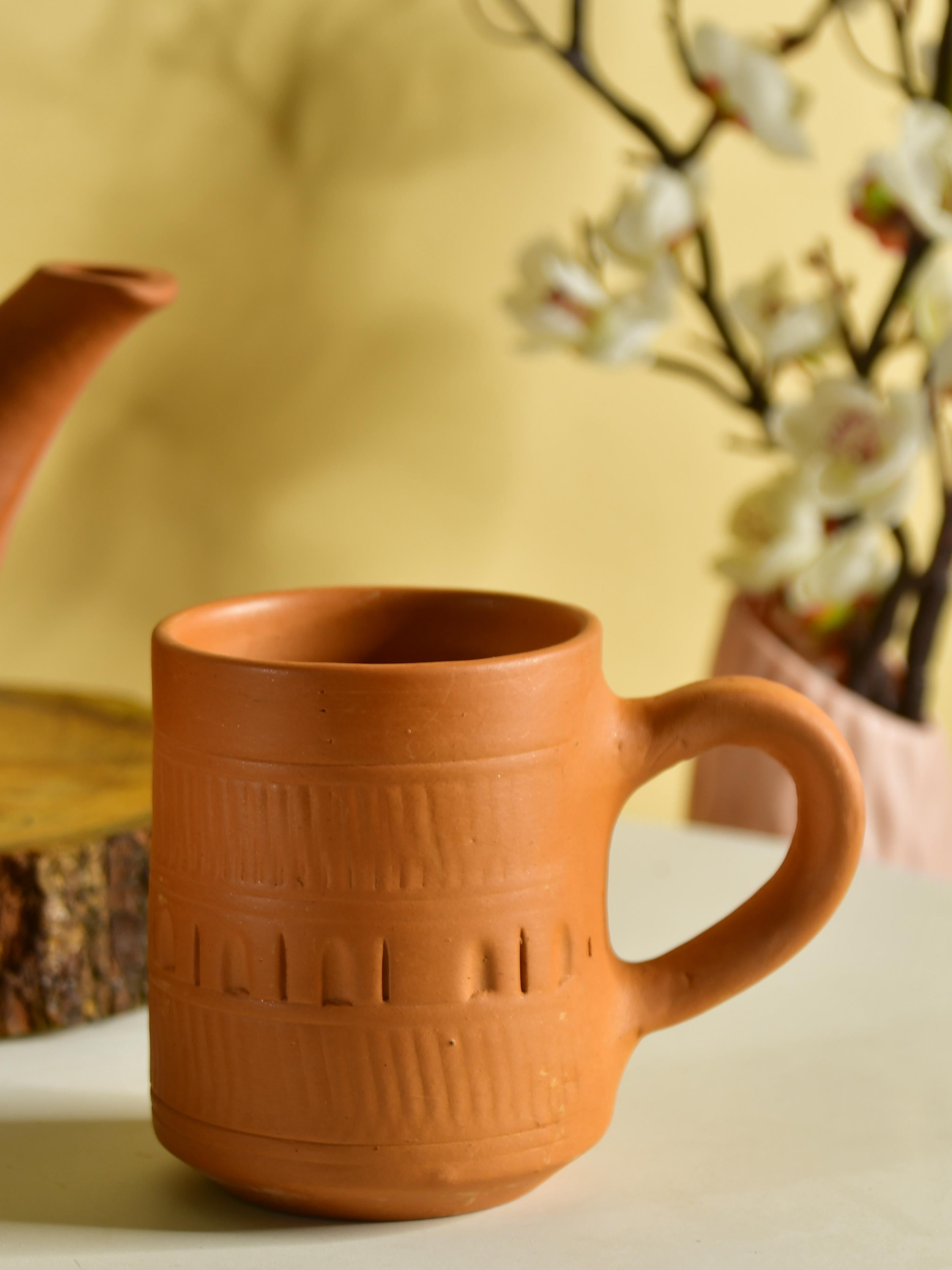 Mayii - Premium Cylindrical Unglazed Terracotta Mugs