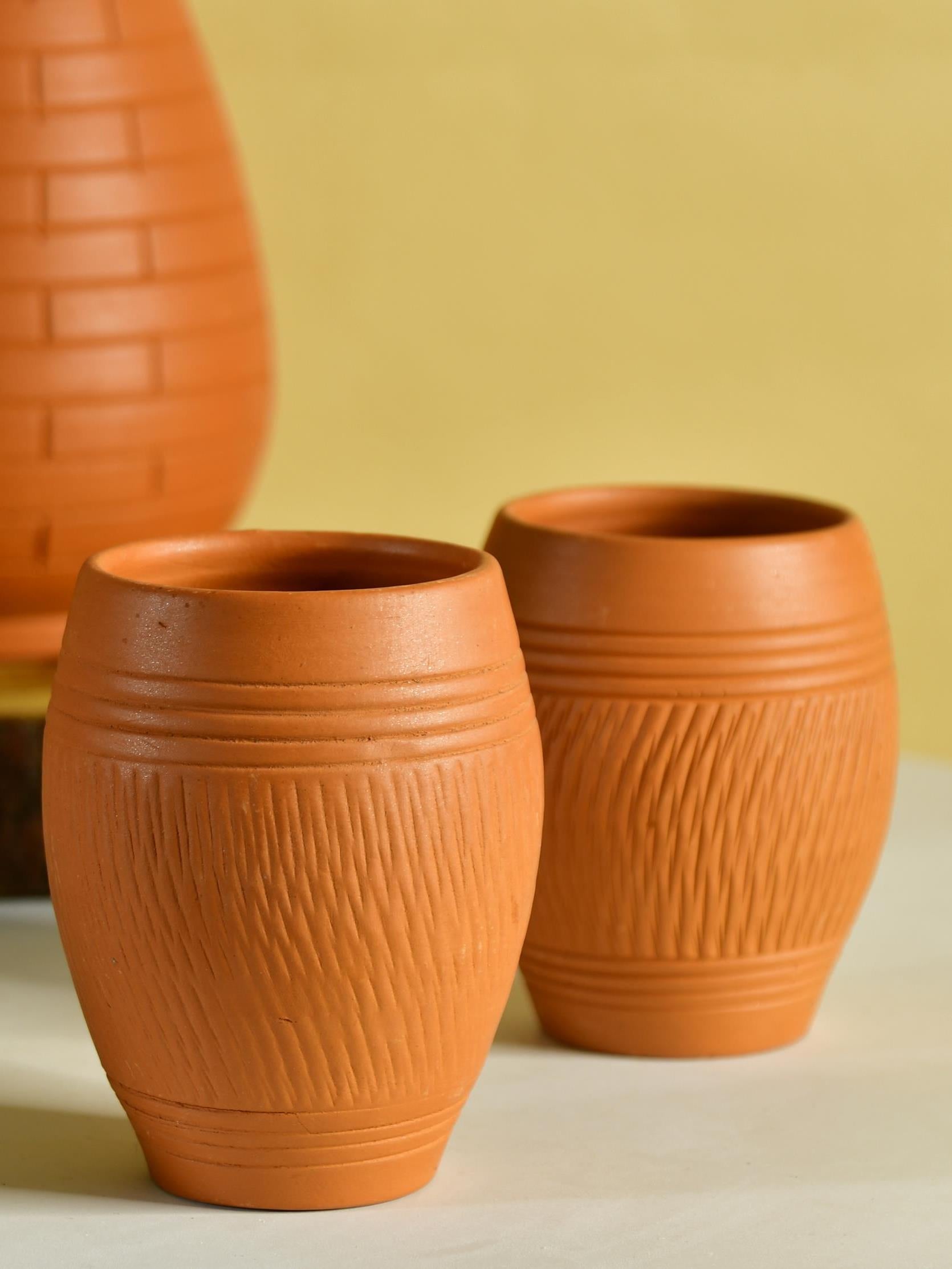 Mayii - Premium Set of 2 Unglazed Terracotta Glasses