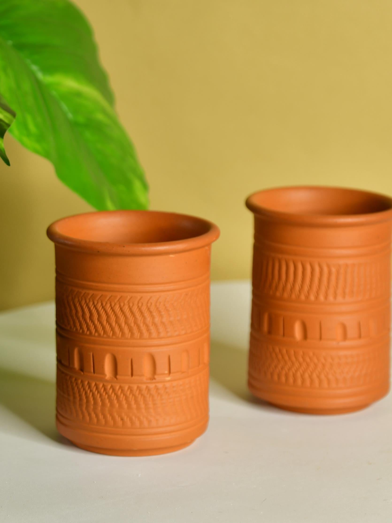 Mayii - Premium Set of 2 Unglazed Terracotta tumbler