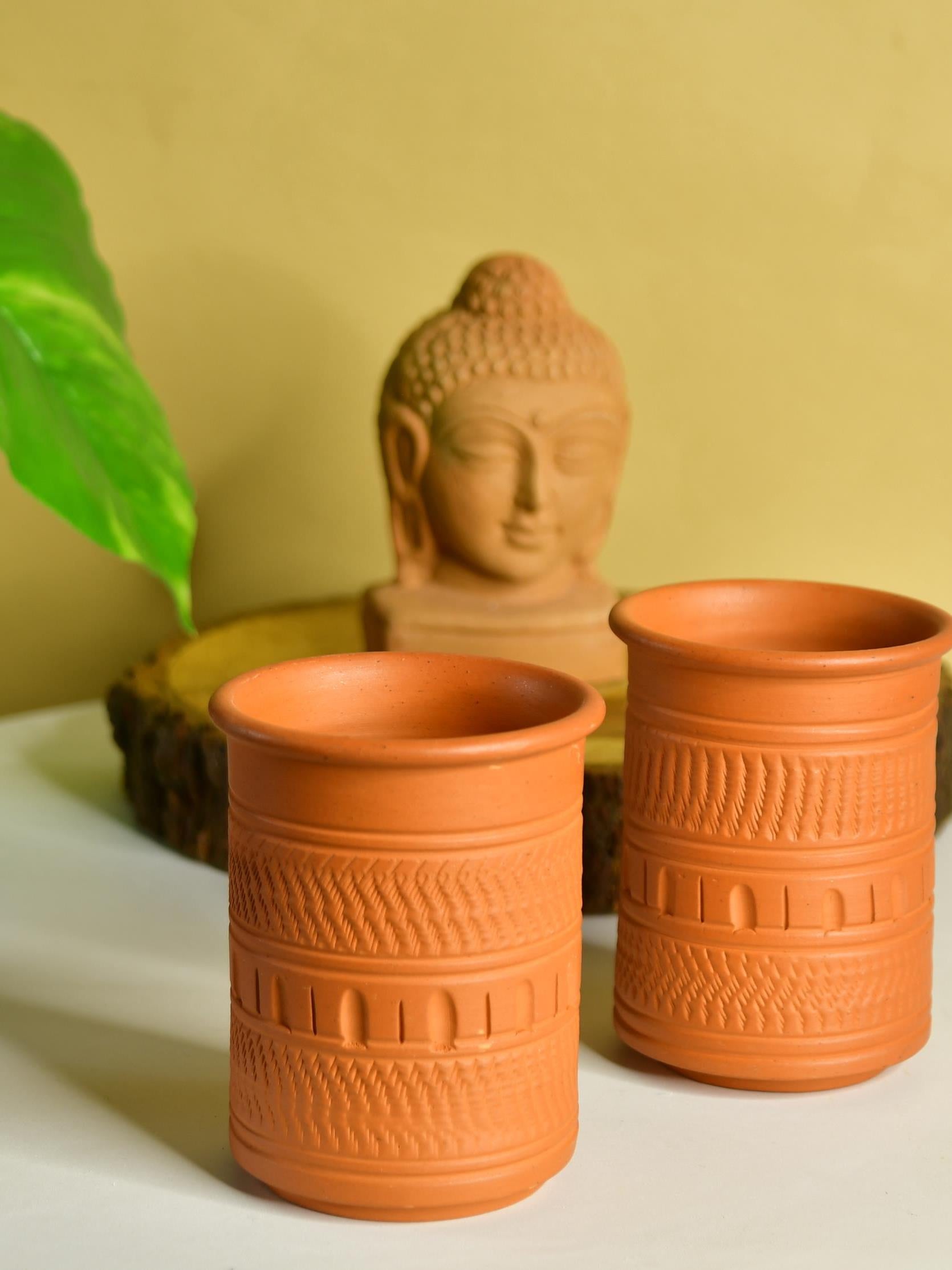 Mayii - Premium Set of 2 Unglazed Terracotta tumbler