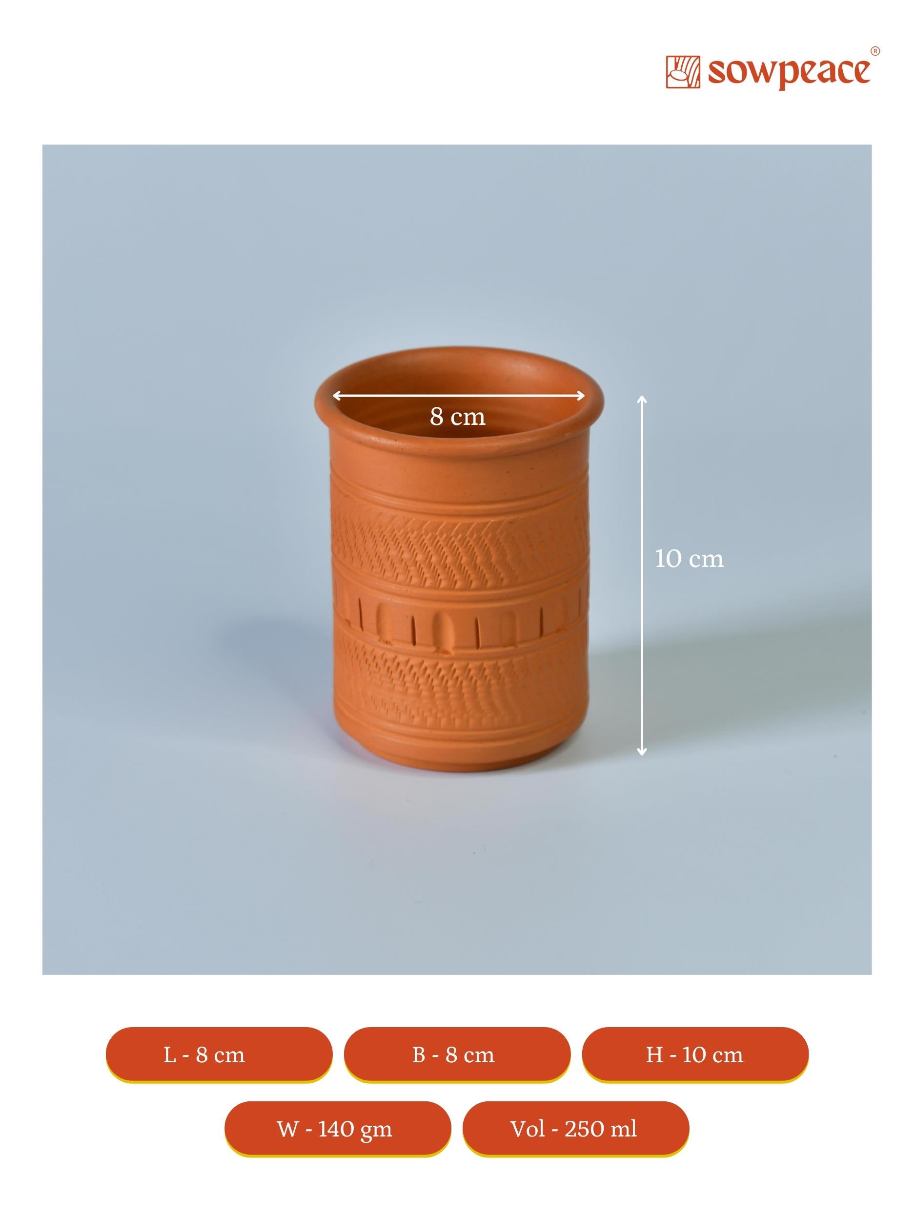 Mayii - Premium Set of 2 Unglazed Terracotta tumbler